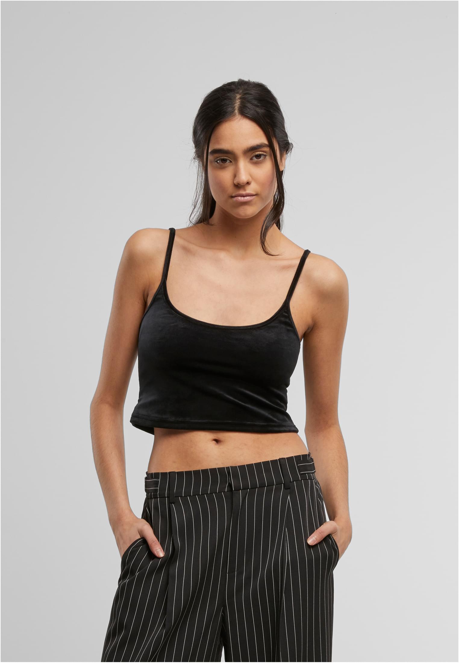 Ladies Short Velvet Top black 3XL - alternate variant 1