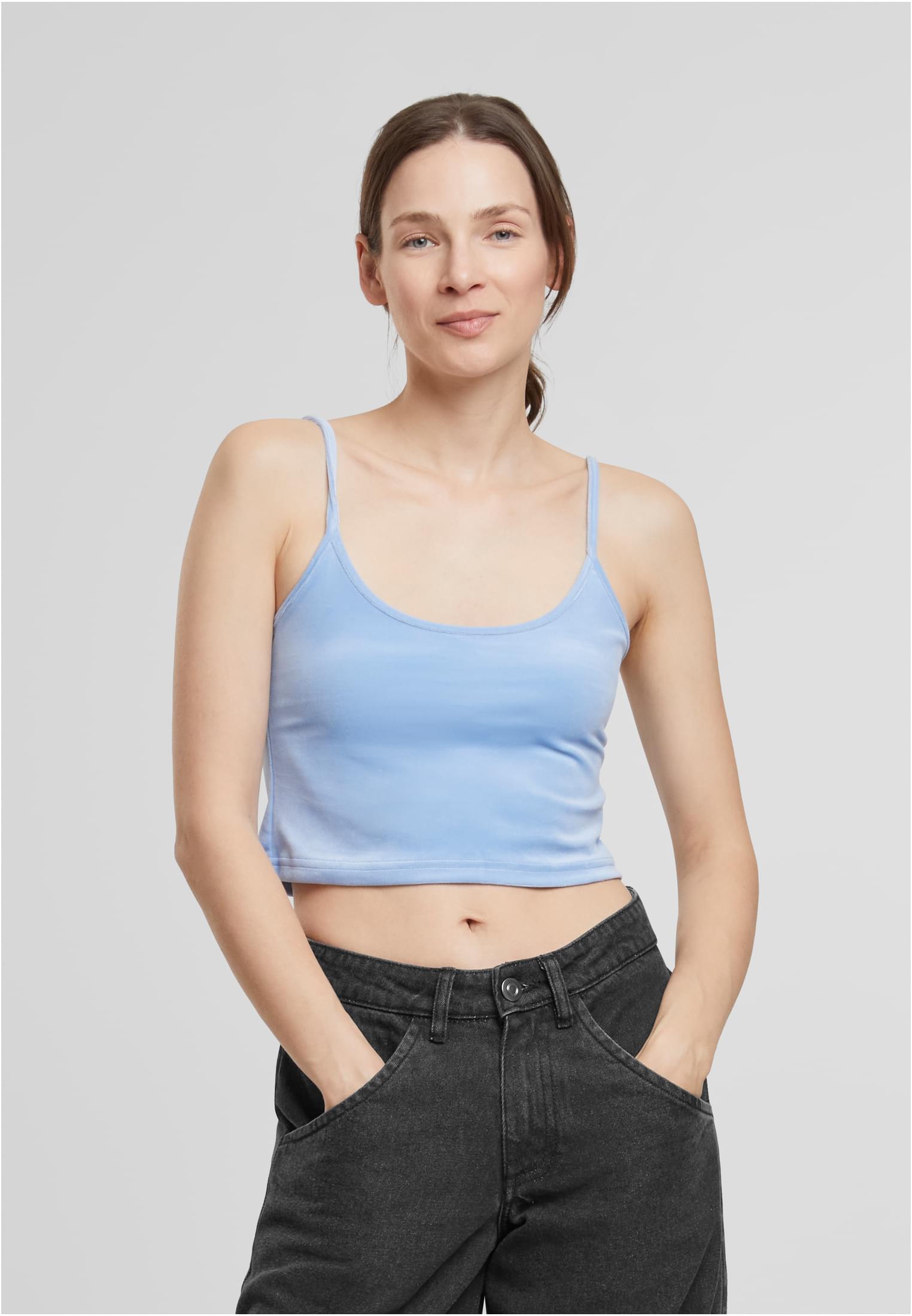 Ladies Short Velvet Top powderblue 3XL - alternate variant 3