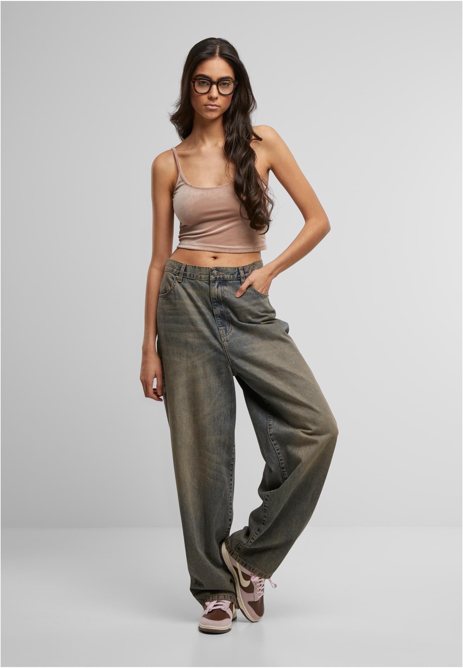Ladies Short Velvet Top duskrose 3XL - variant image 2