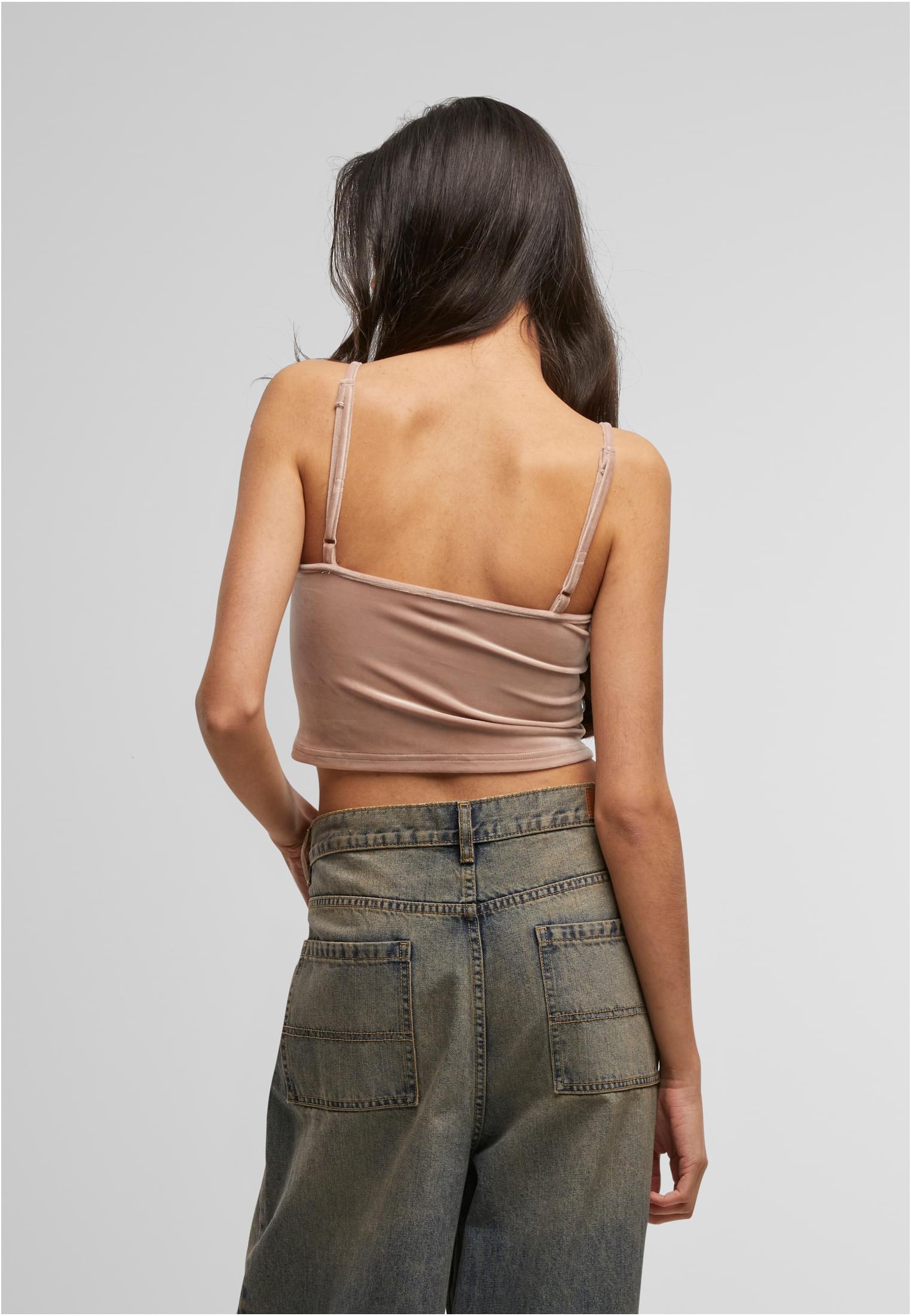 Ladies Short Velvet Top duskrose 3XL - variant image 1