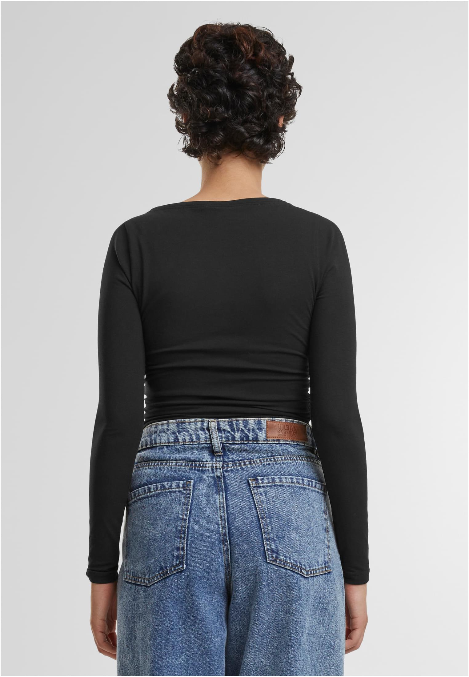 Ladies Ruffled Super Slim Longsleeve black 3XL - variant image 1