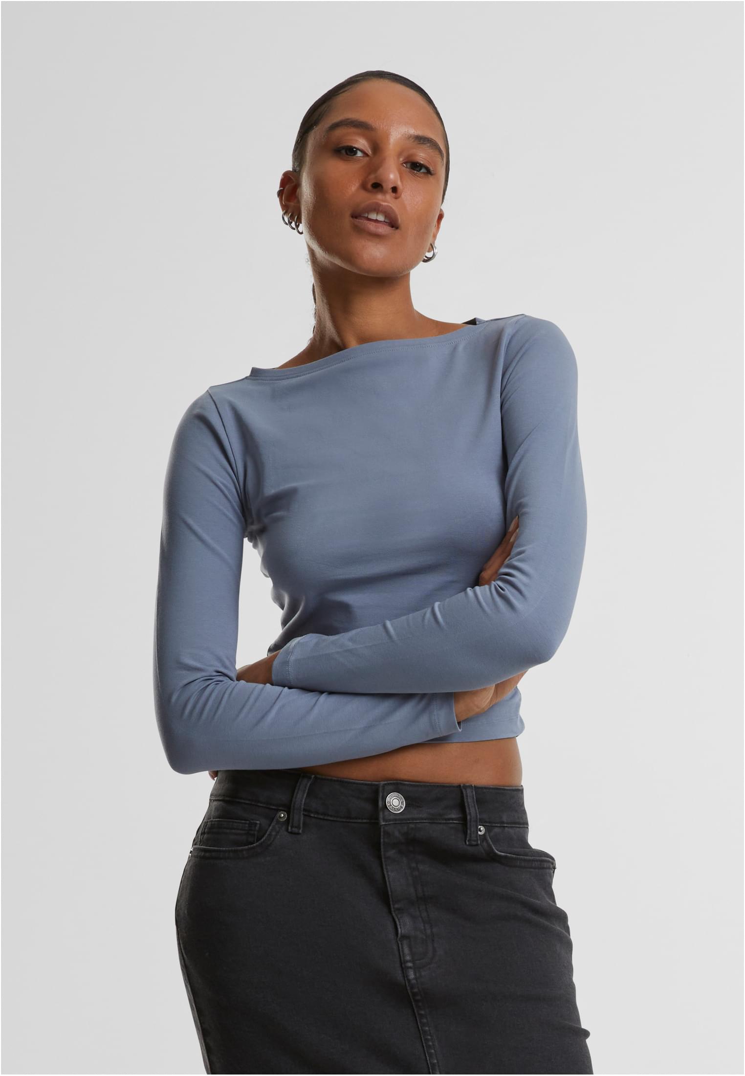 Ladies Ruffled Super Slim Longsleeve cloudsky 3XL - alternate variant 3