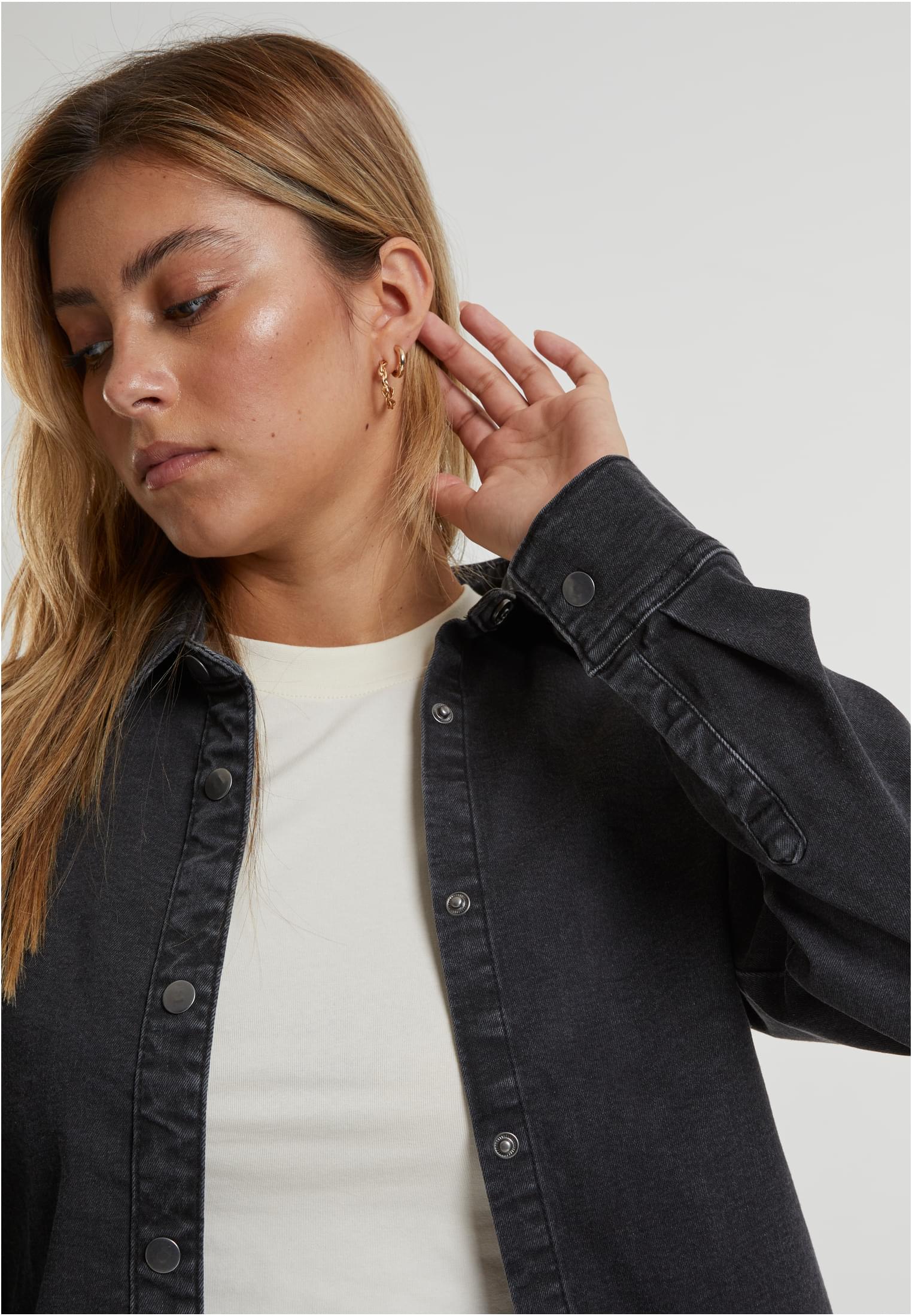 Ladies Denim Shirt black washed 3XL - variant image 5