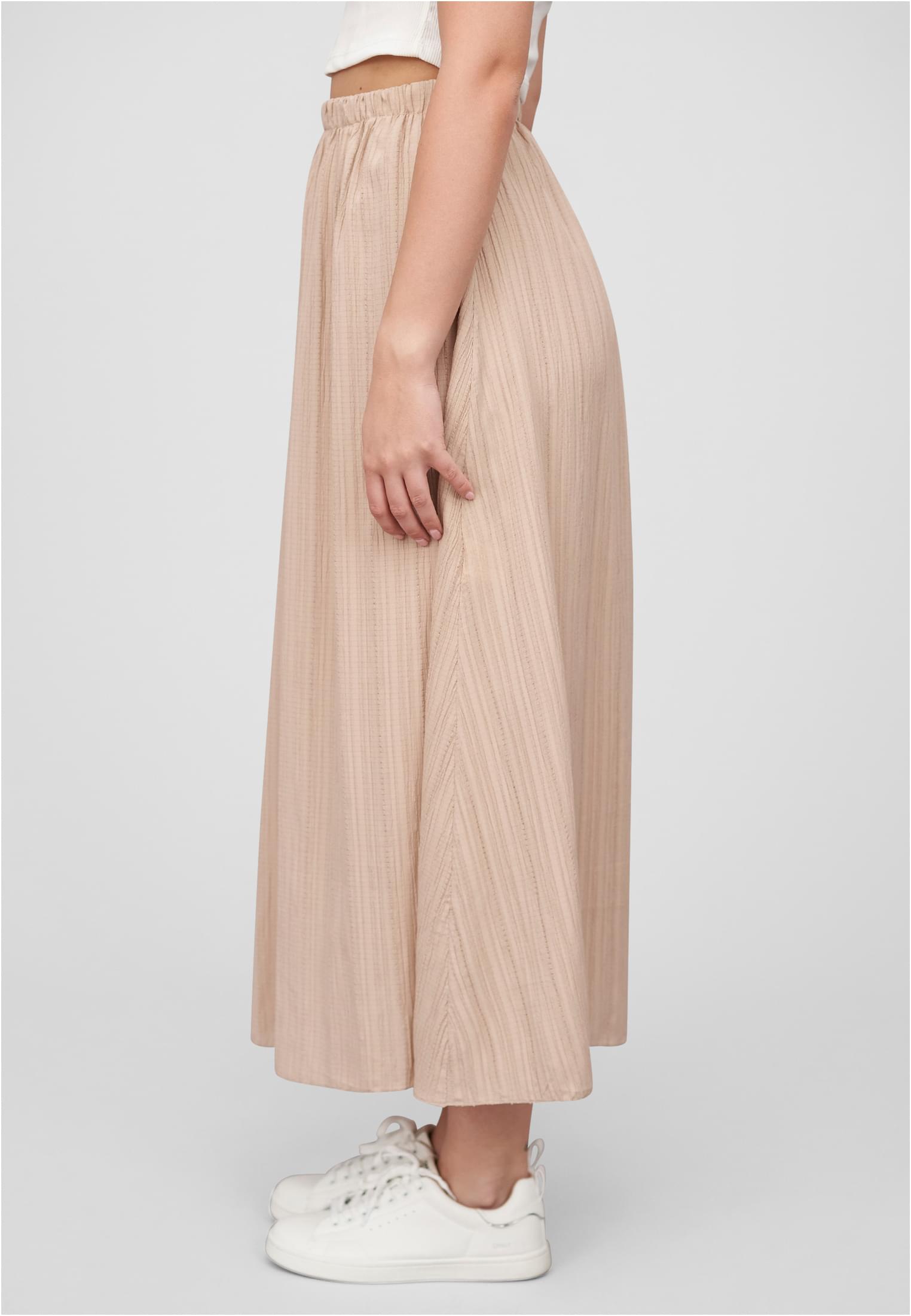 Cloud5ive Damen Longform Rock mit Strukturmuster und Gummibund beige L - variant image 1