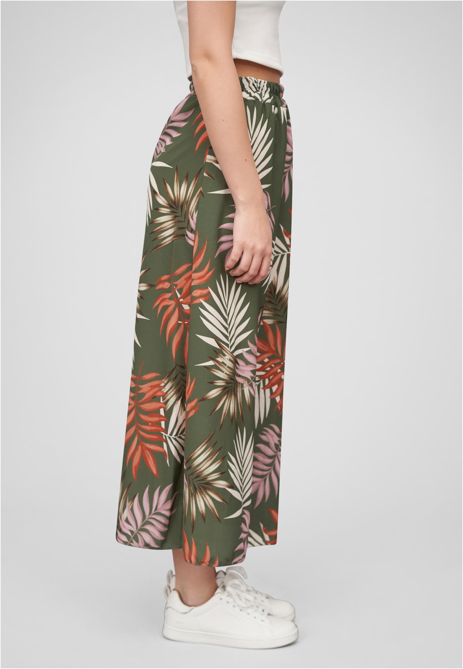 Cloud5ive Damen Longform Rock mit Allover Blätter Print green L - variant image 2