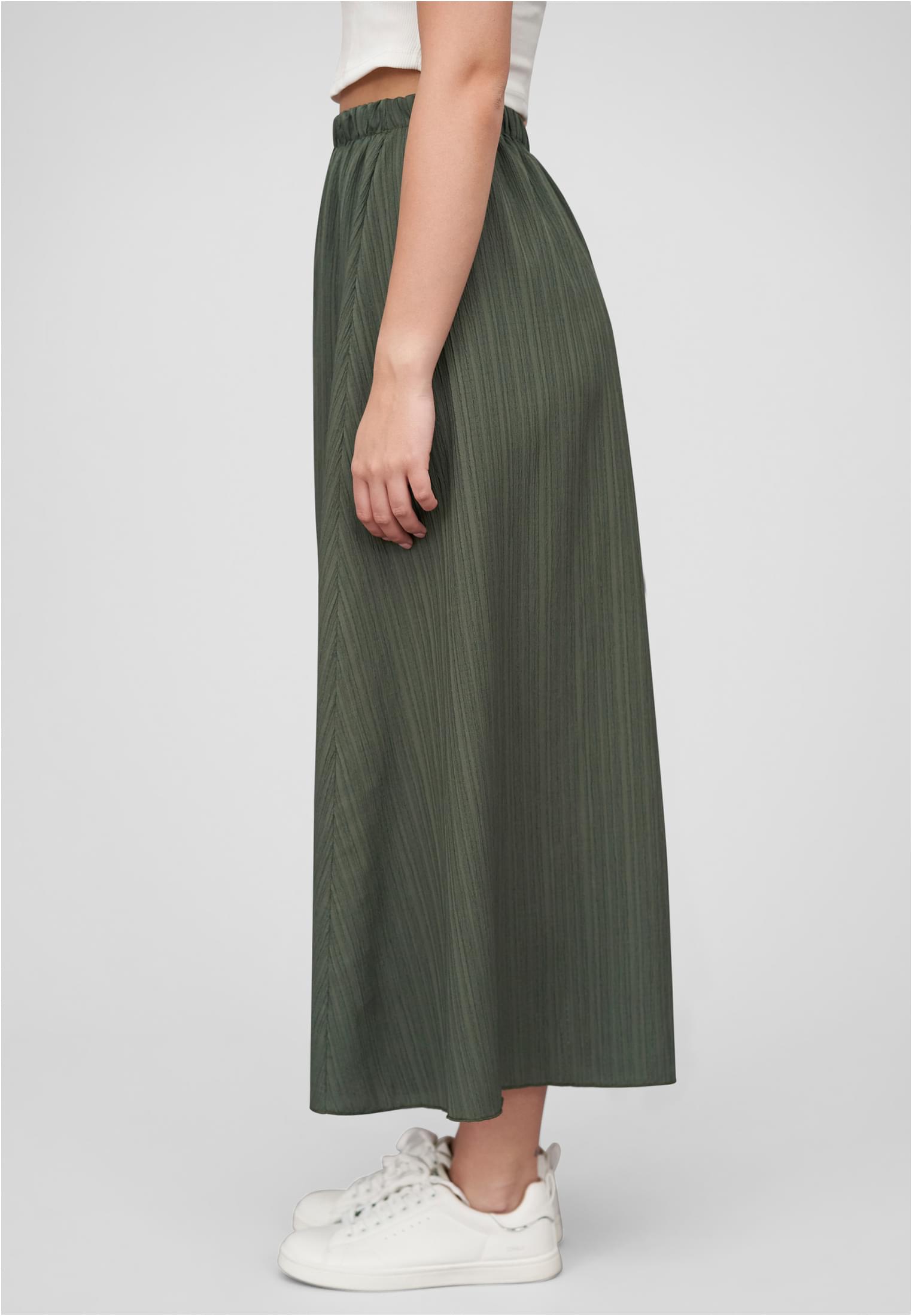 Cloud5ive Damen Longform Rock mit Strukturmuster und Gummibund green L - variant image 1