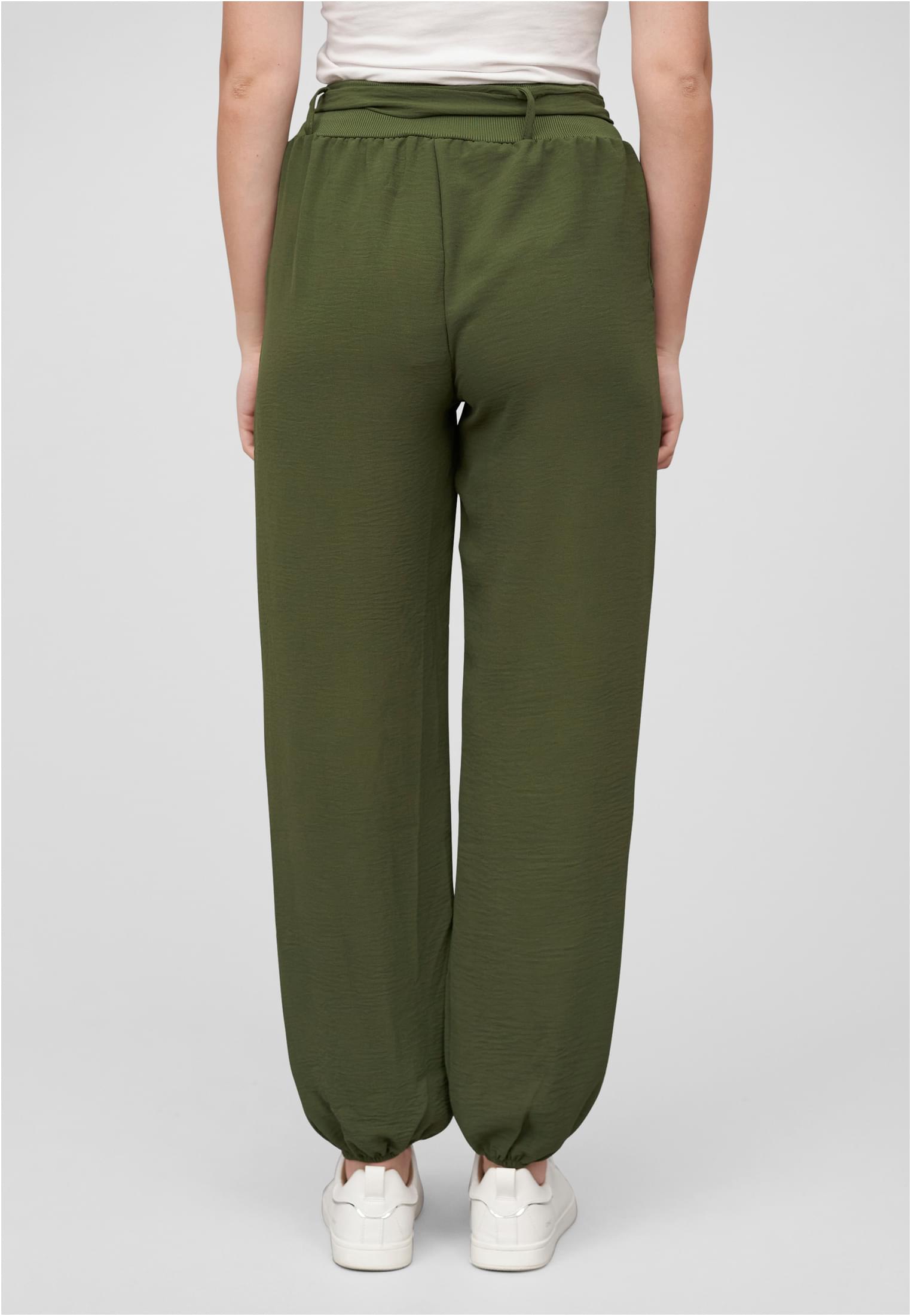 Cloud5ive Damen Sommer Hose Knopfleiste und Bindegürtel 2-Pockets green L - variant image 2