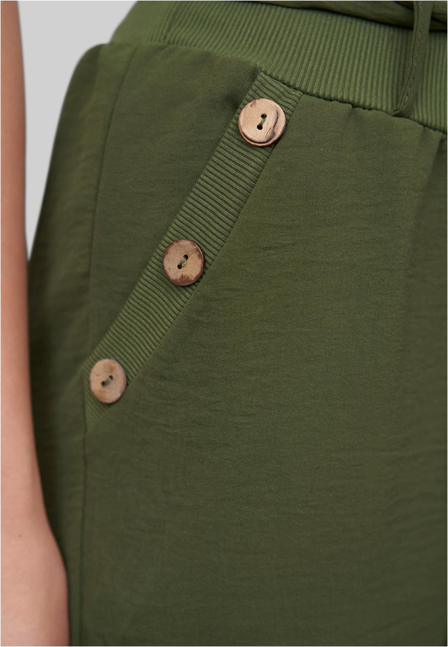 Cloud5ive Damen Sommer Hose Knopfleiste und Bindegürtel 2-Pockets green L - variant image 4