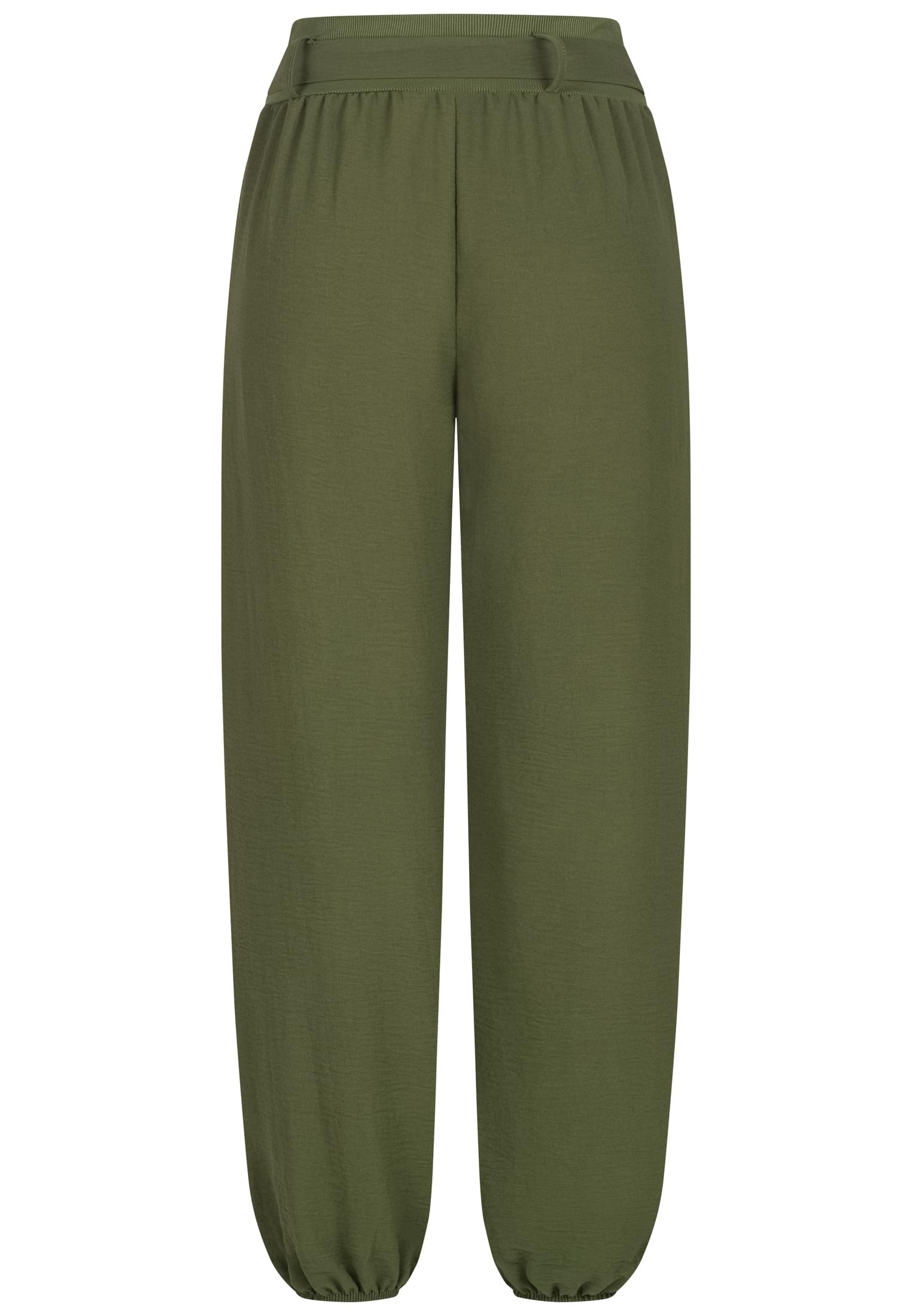 Cloud5ive Damen Sommer Hose Knopfleiste und Bindegürtel 2-Pockets green L - variant image 6