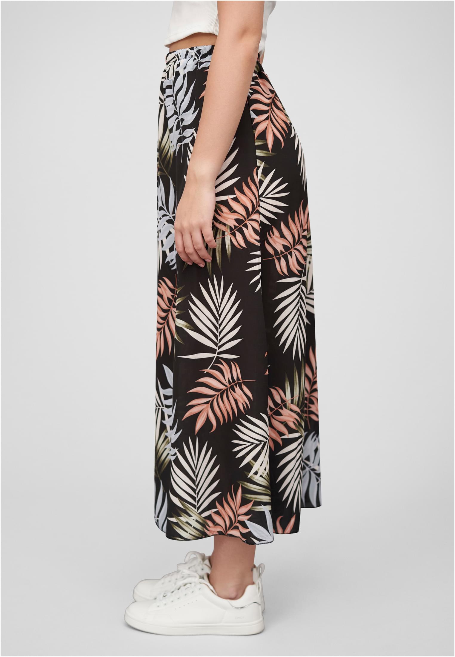 Cloud5ive Damen Longform Rock mit Allover Blätter Print black L - alternate variant 1