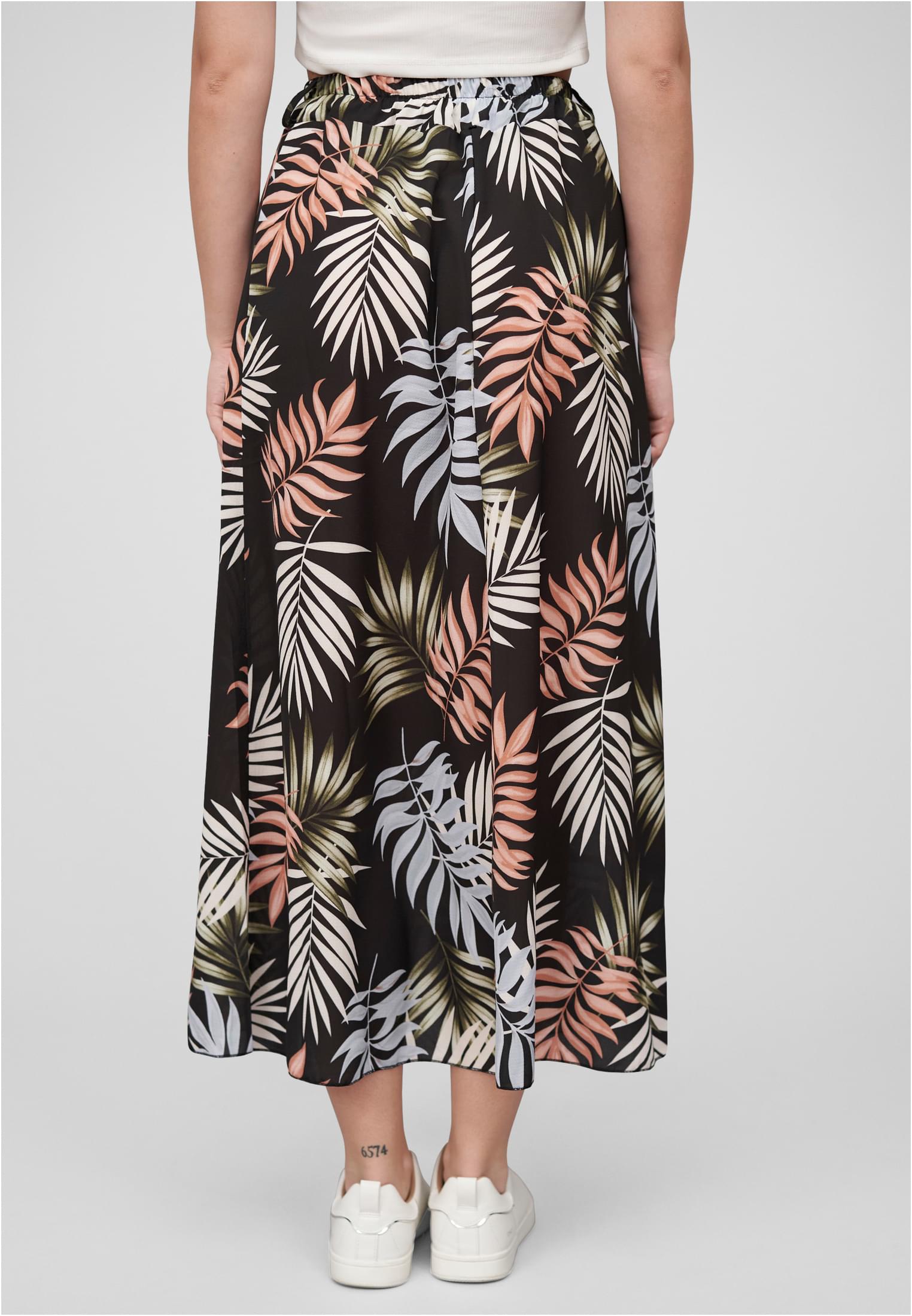 Cloud5ive Damen Longform Rock mit Allover Blätter Print black L - variant image 1