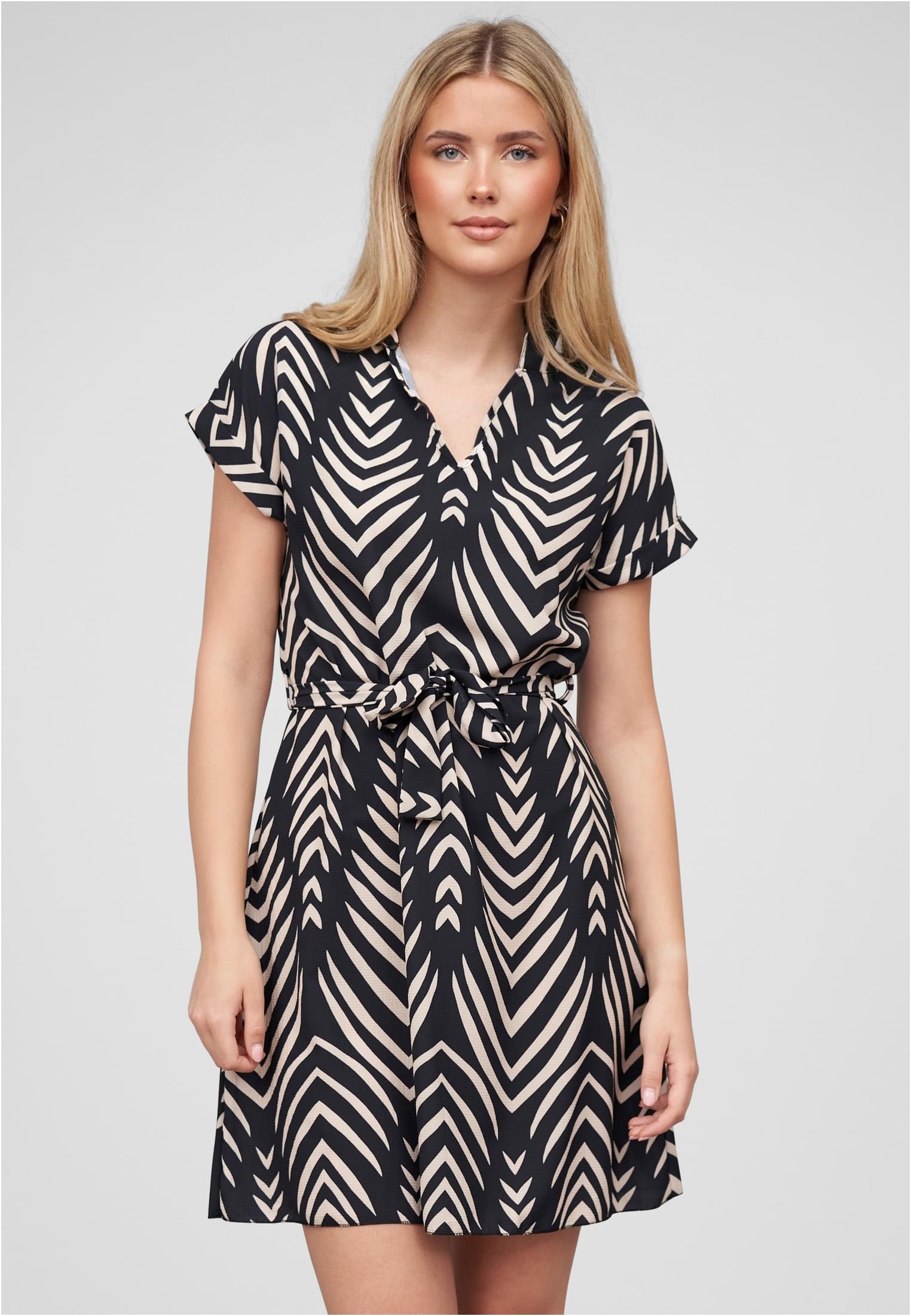 Cloud5ive Damen T-Shirt Kleid mit Turn-Up Ärmel und All Over Print navy blue L - alternate variant 1