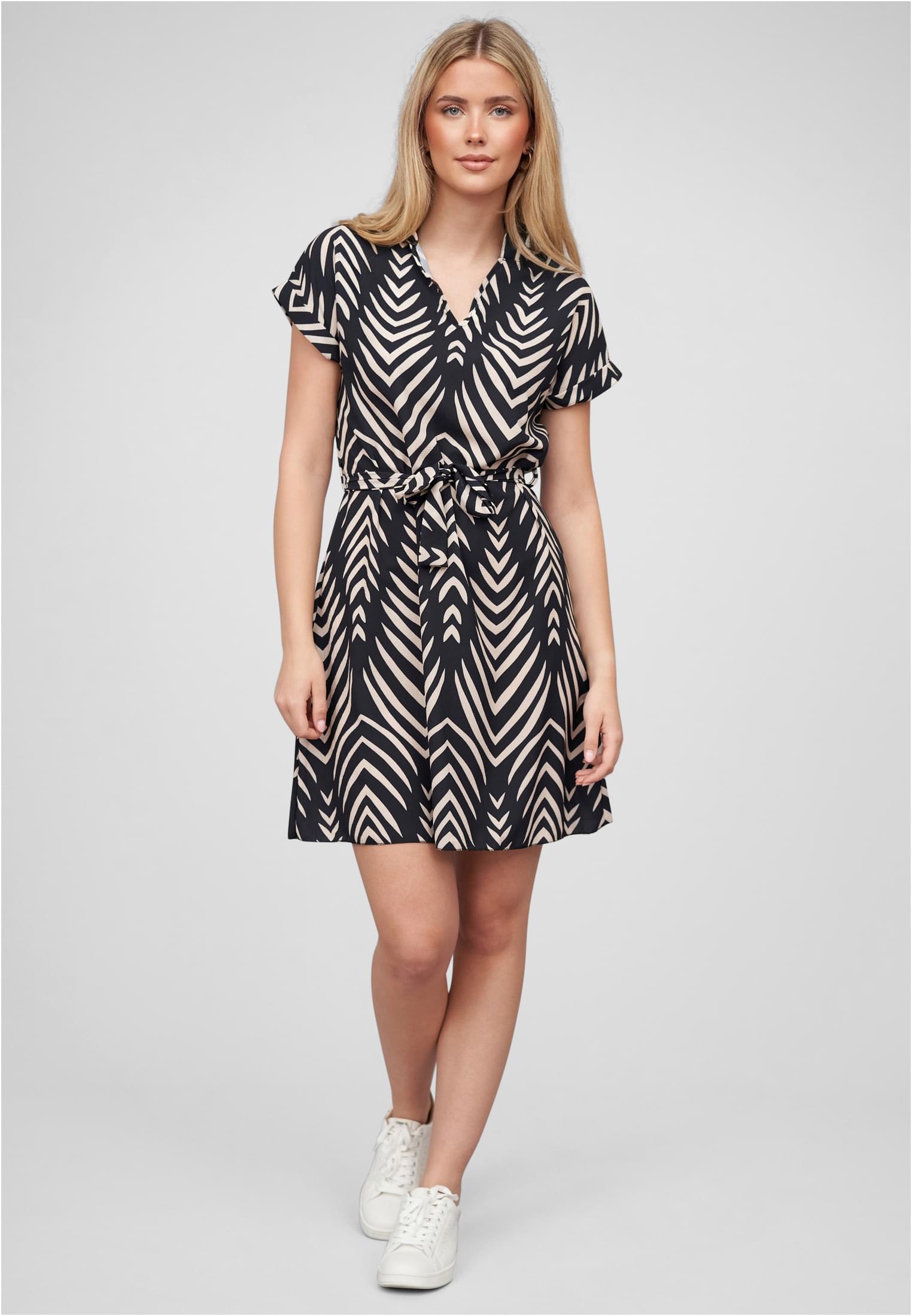 Cloud5ive Damen T-Shirt Kleid mit Turn-Up Ärmel und All Over Print navy blue L - variant image 5