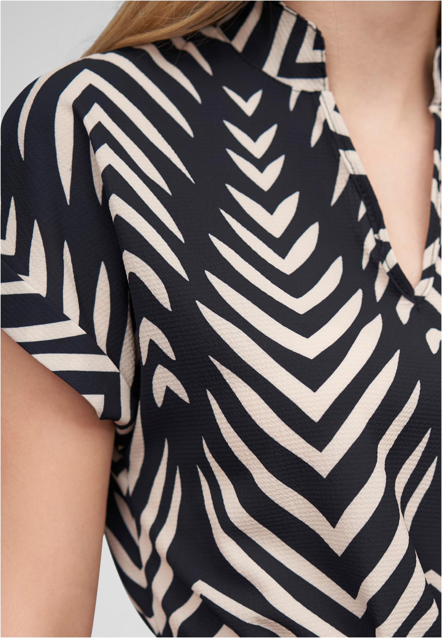 Cloud5ive Damen T-Shirt Kleid mit Turn-Up Ärmel und All Over Print navy blue L - variant image 4