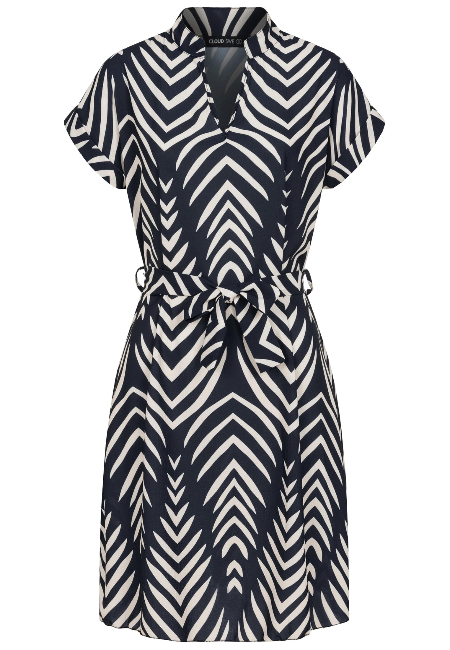 Cloud5ive Damen T-Shirt Kleid mit Turn-Up Ärmel und All Over Print navy blue L - variant image 6