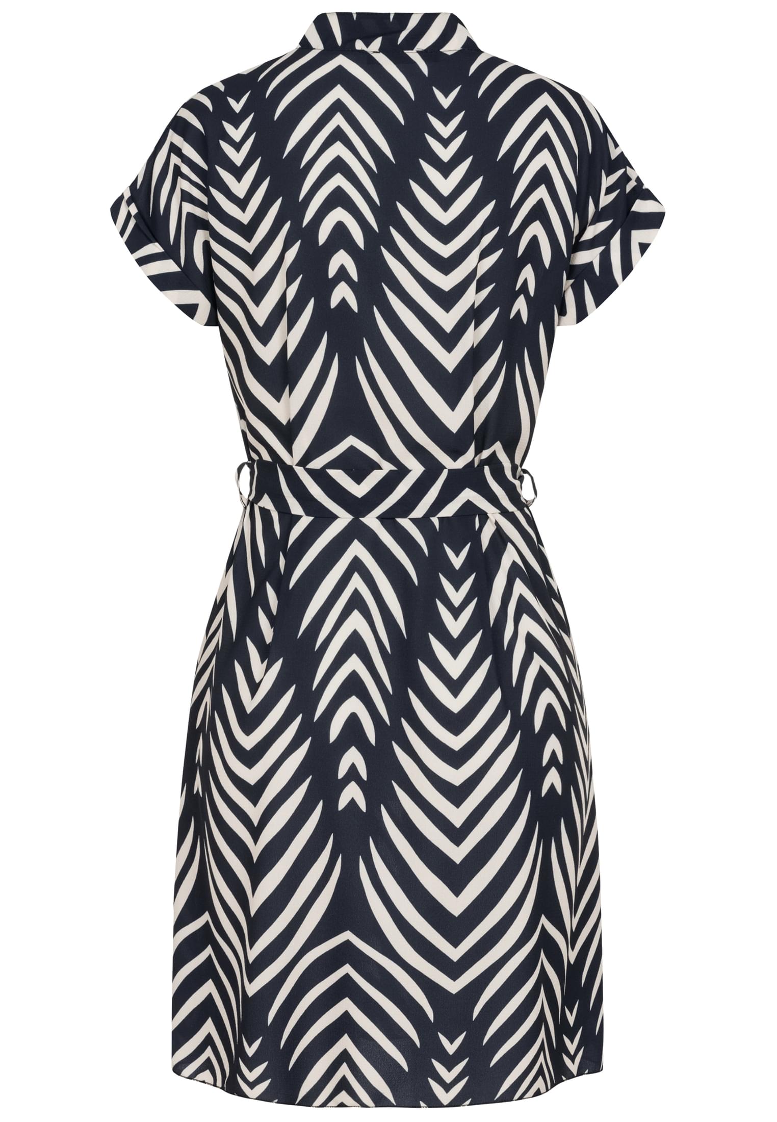 Cloud5ive Damen T-Shirt Kleid mit Turn-Up Ärmel und All Over Print navy blue L - variant image 7