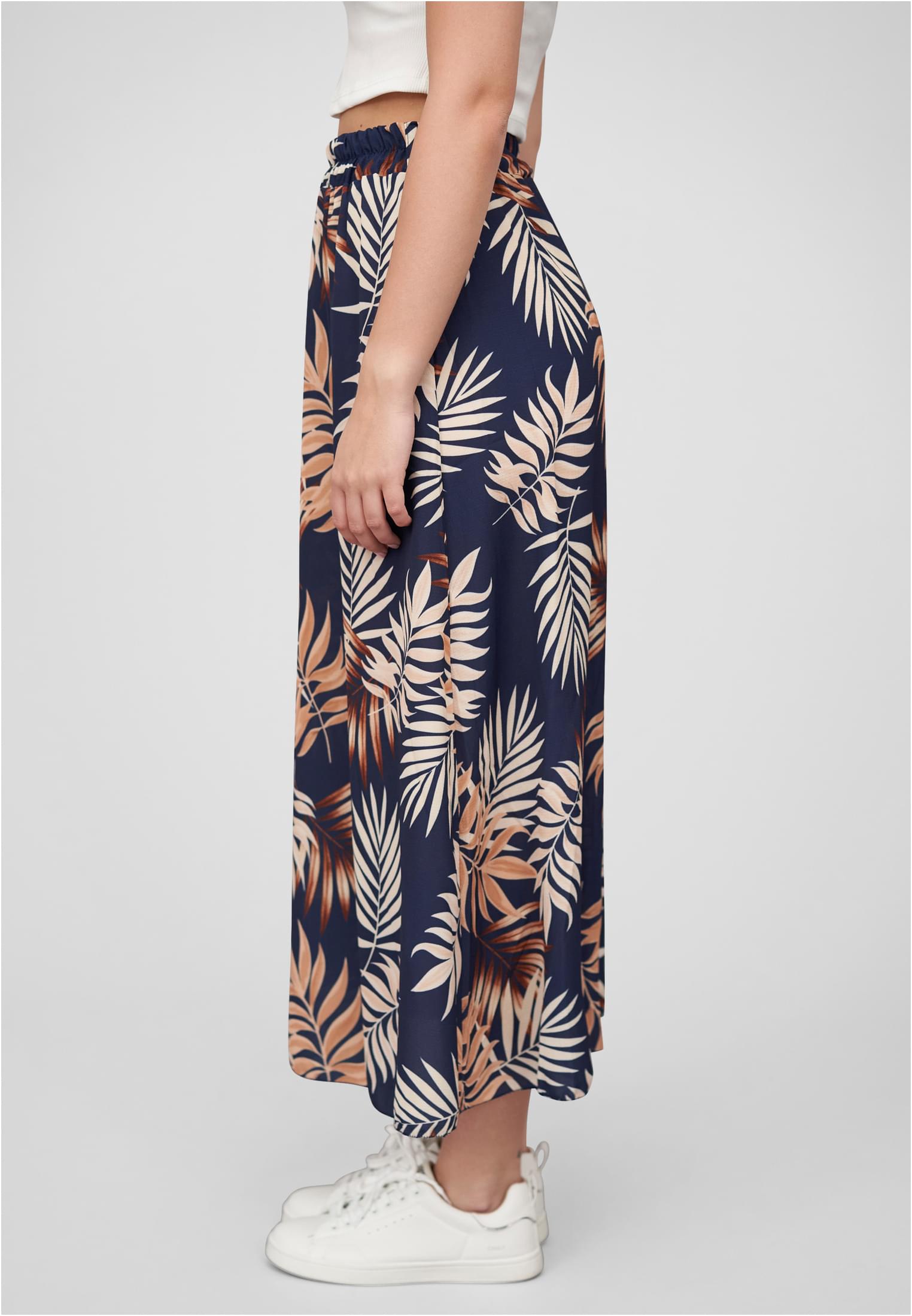 Cloud5ive Damen Longform Rock mit Allover Blätter Print navy blue L - alternate variant 1