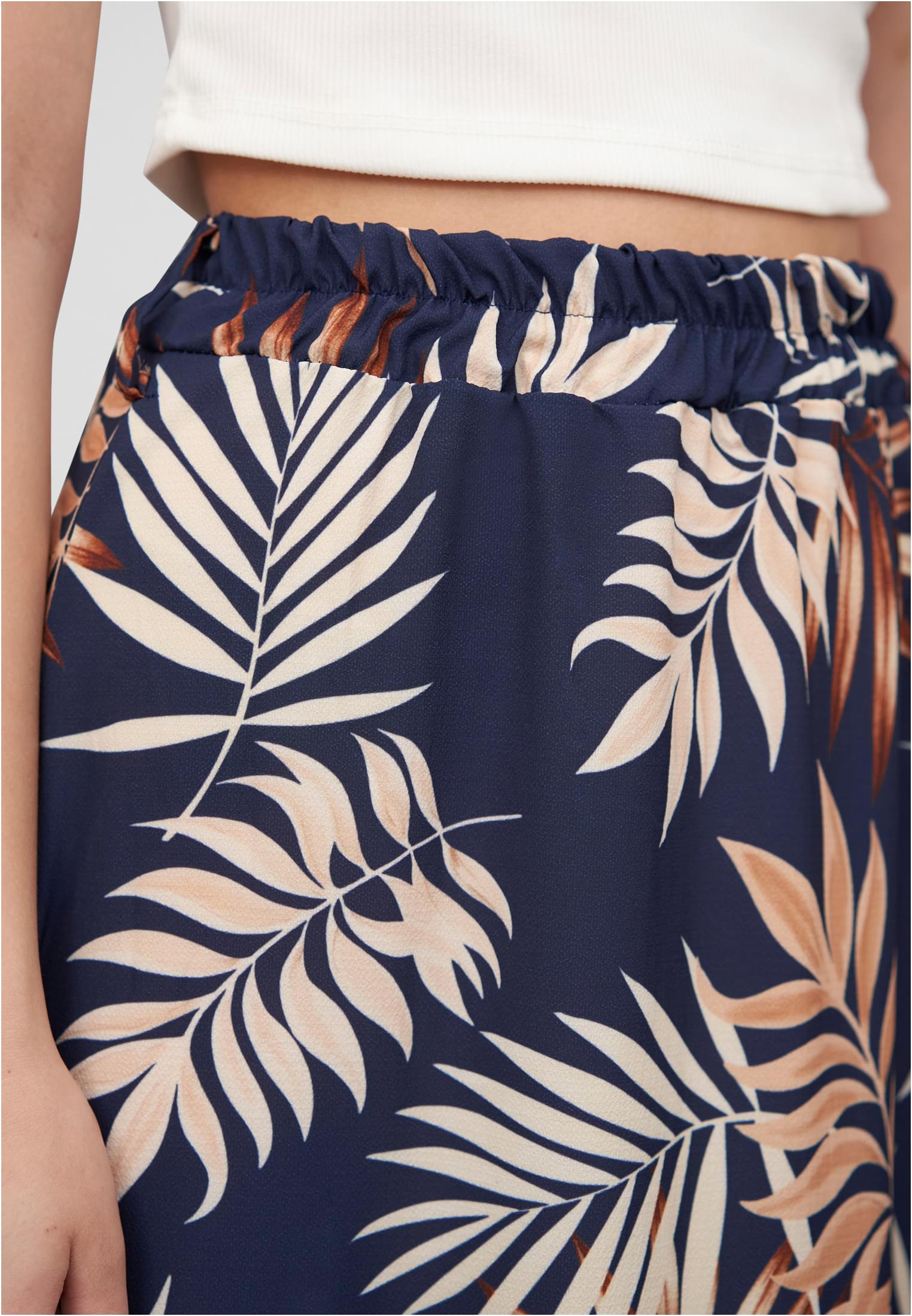 Cloud5ive Damen Longform Rock mit Allover Blätter Print navy blue L - variant image 3