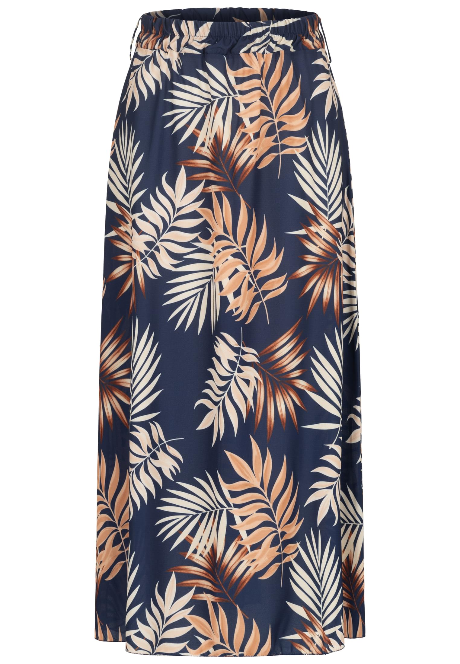 Cloud5ive Damen Longform Rock mit Allover Blätter Print navy blue L - variant image 5