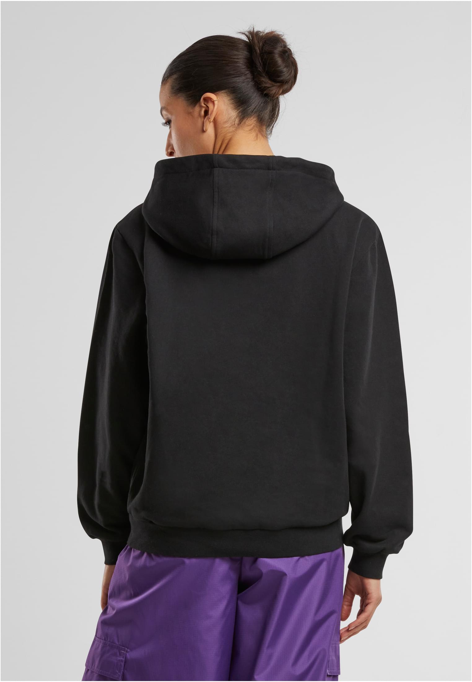 Femmes Coupe Lâche Flou Doux Veste à Capuche Noir
 - variant image 1
