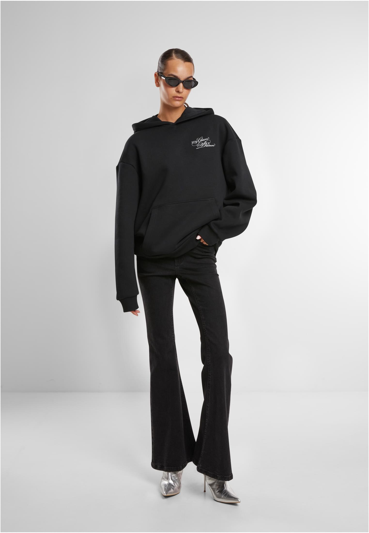 Give A Damn Ladies Fluffy Hoody black 3XL - variant image 2