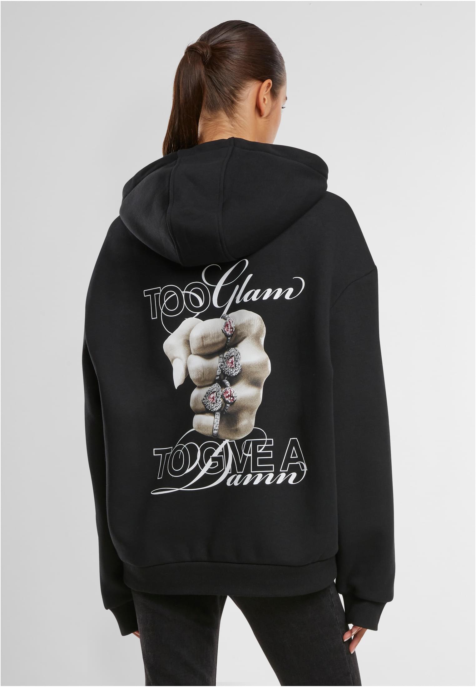 Give A Damn Ladies Fluffy Hoody black 3XL - variant image 1
