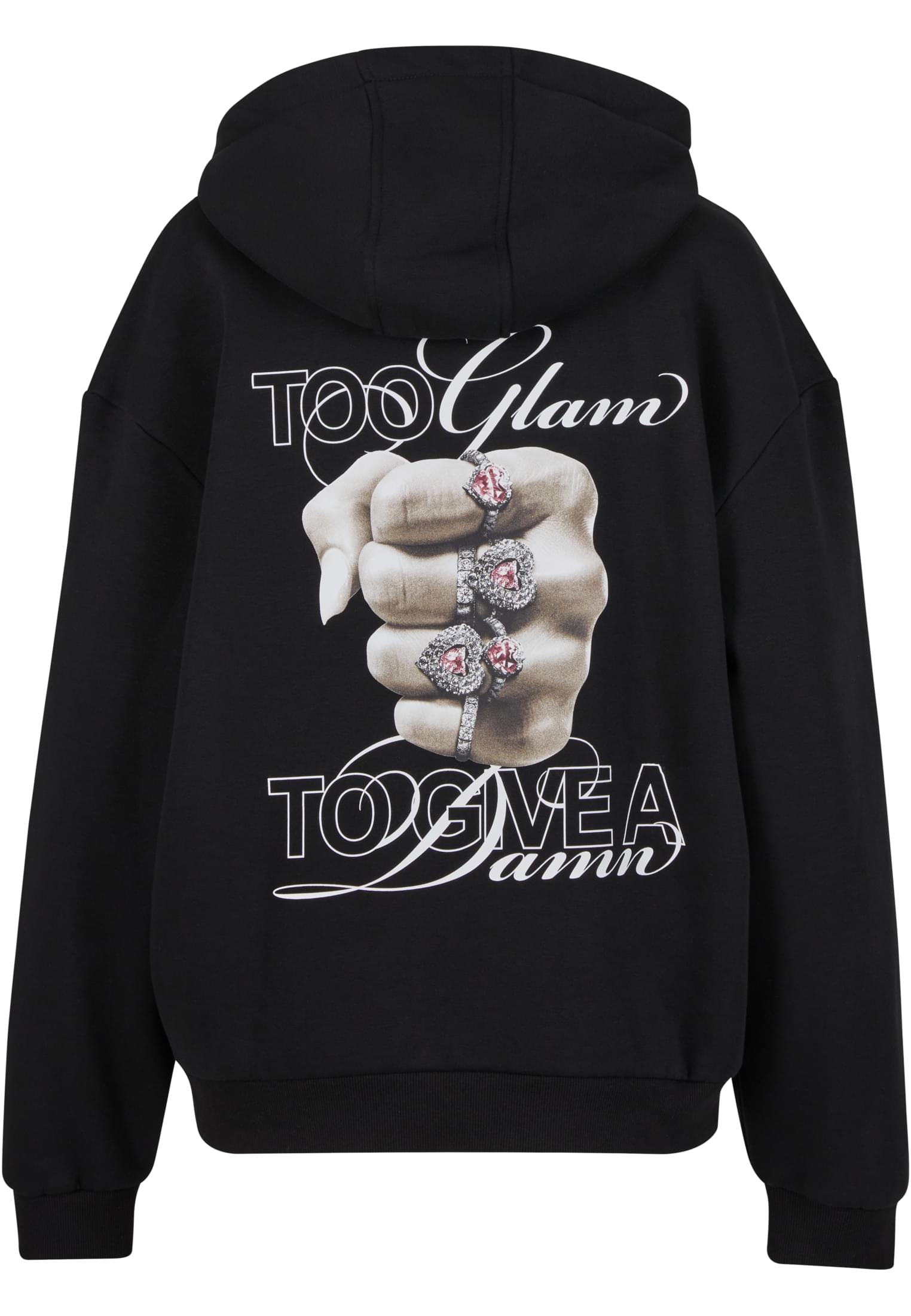 Give A Damn Ladies Fluffy Hoody black 3XL - variant image 4
