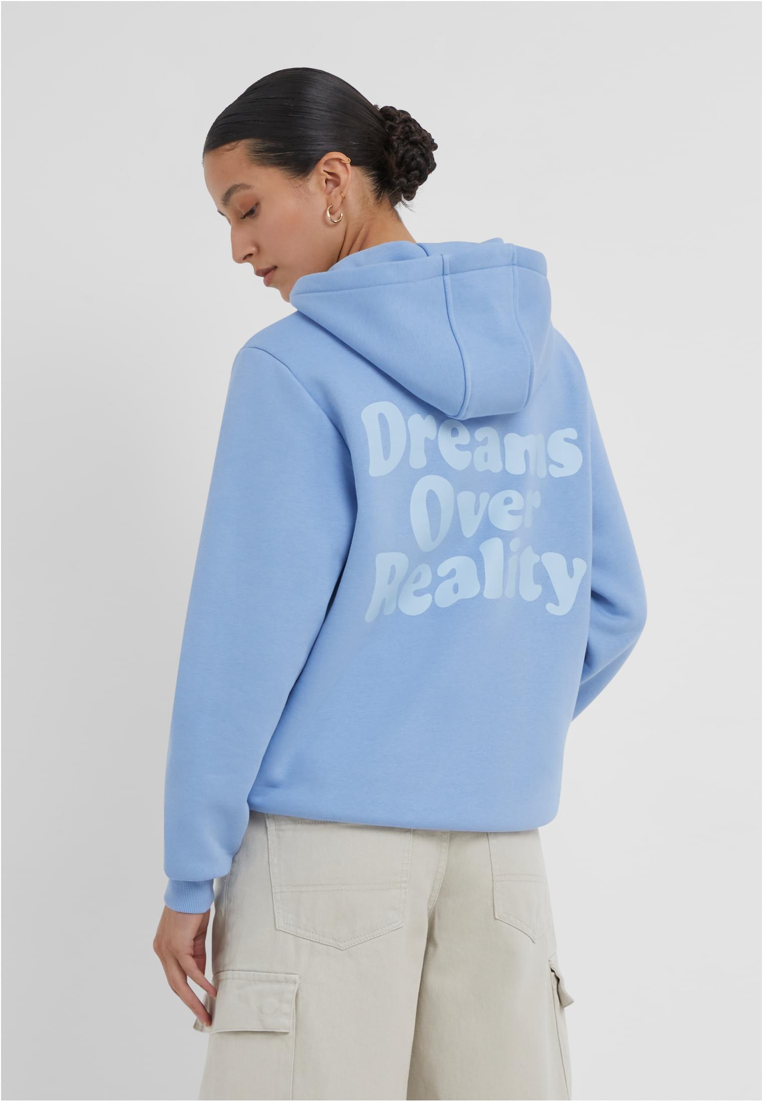 Dreams Over Reality Ladies Fluffy Hoody powderblue 3XL - variant image 1