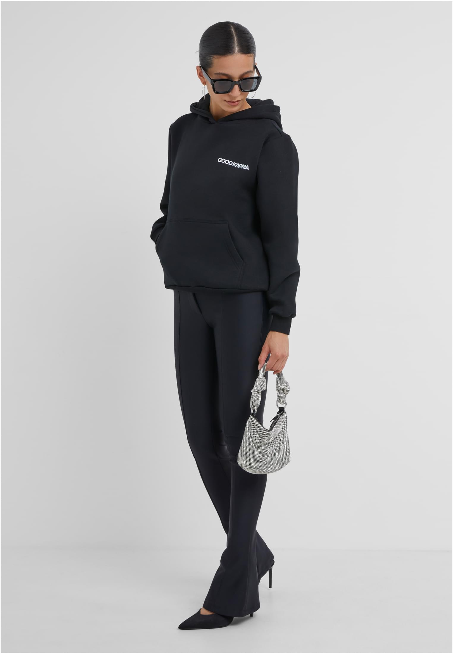 Back Around Ladies Fluffy Hoody black 3XL - variant image 2