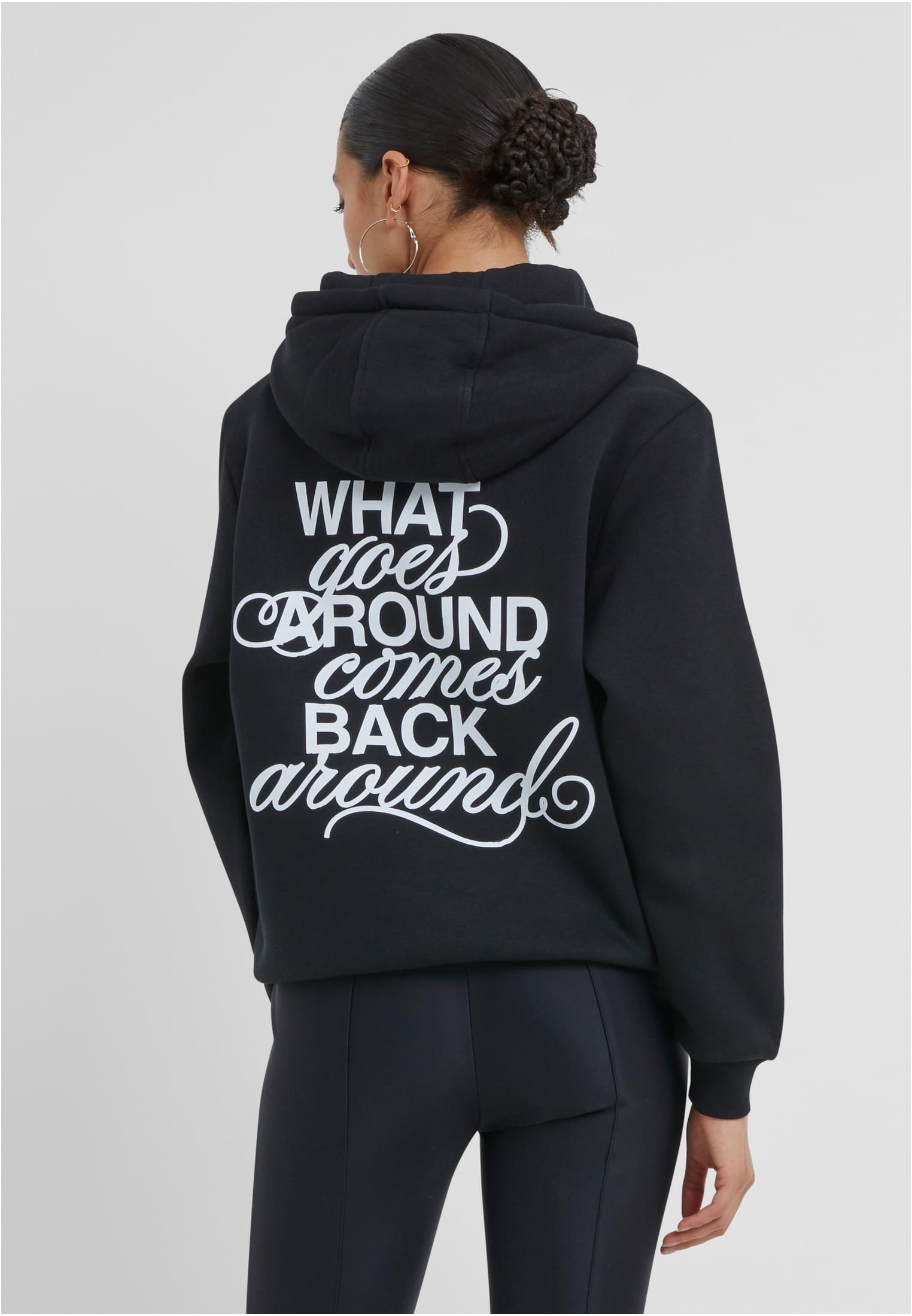 Back Around Ladies Fluffy Hoody black 3XL - variant image 1
