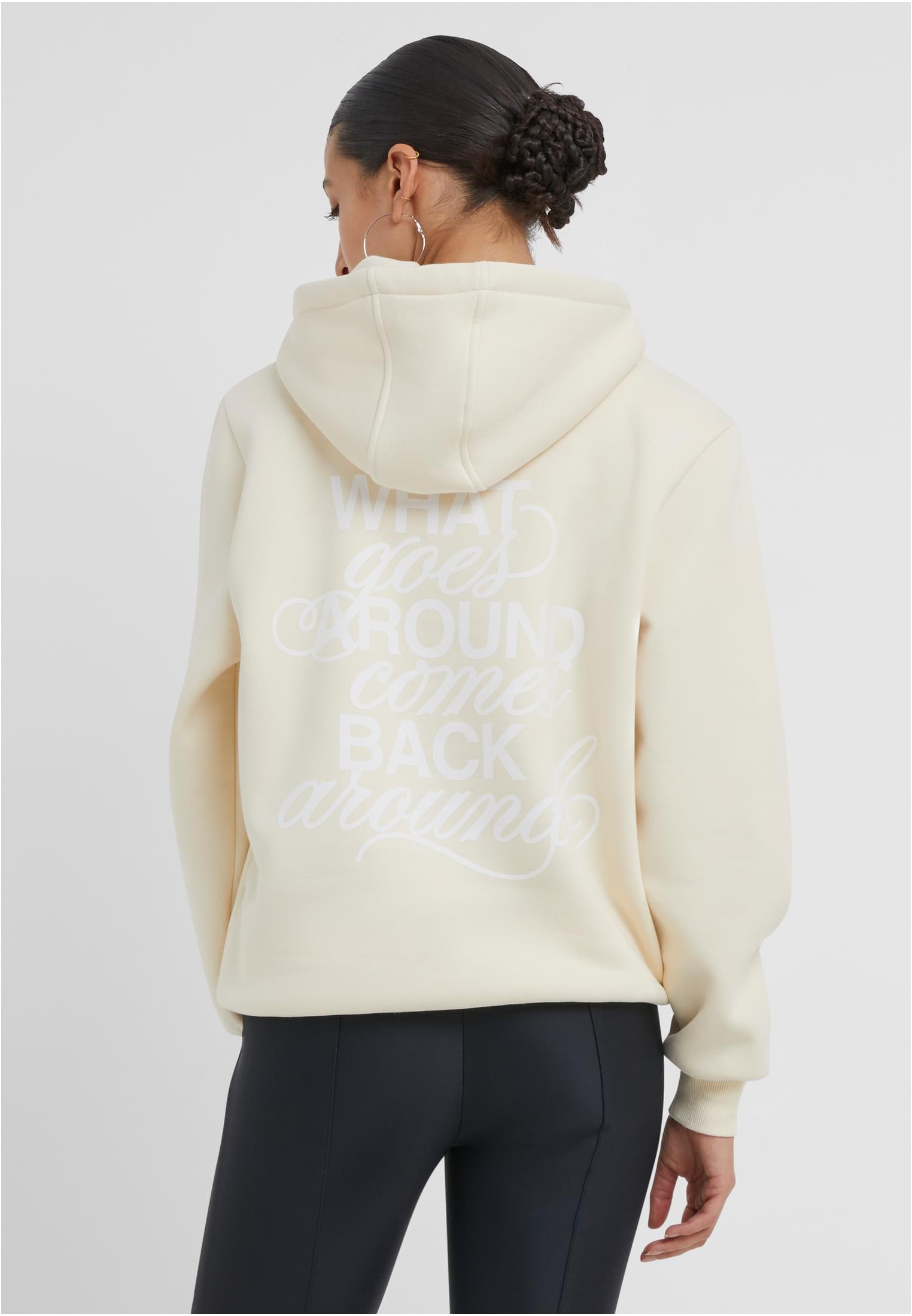 Back Around Ladies Fluffy Hoody whitesand 3XL - variant image 1