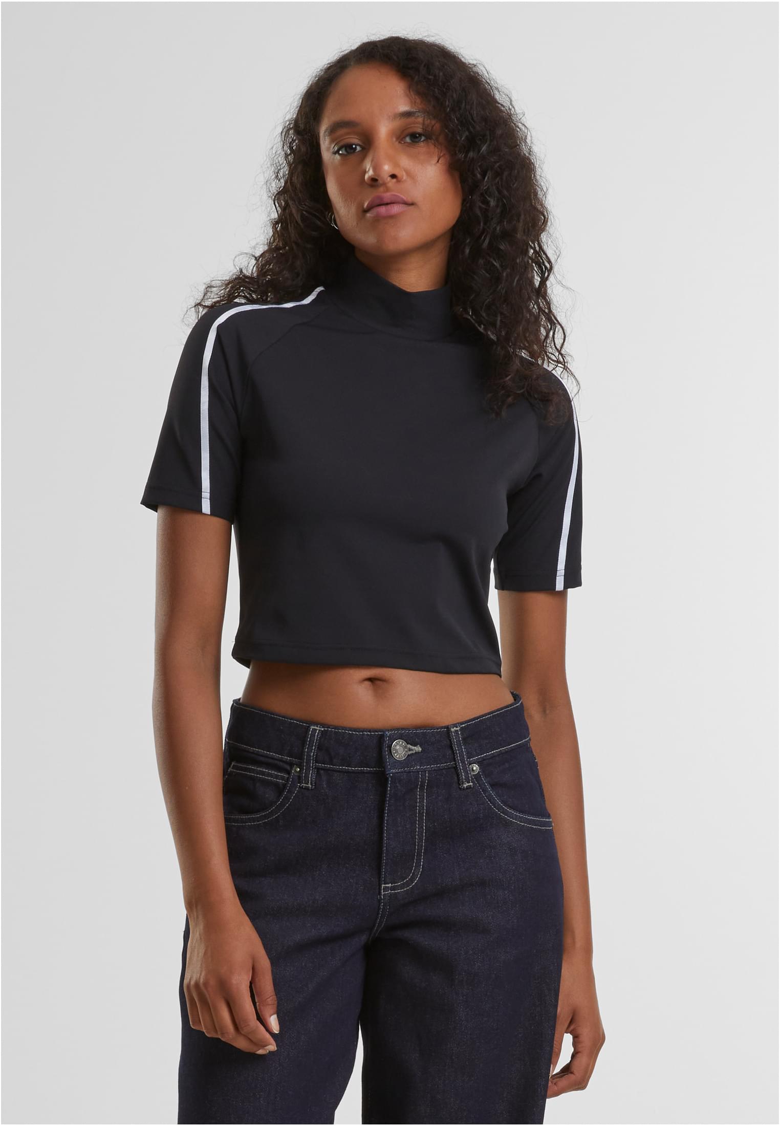 Ladies High Neck Short Tee black 3XL - alternate variant 1