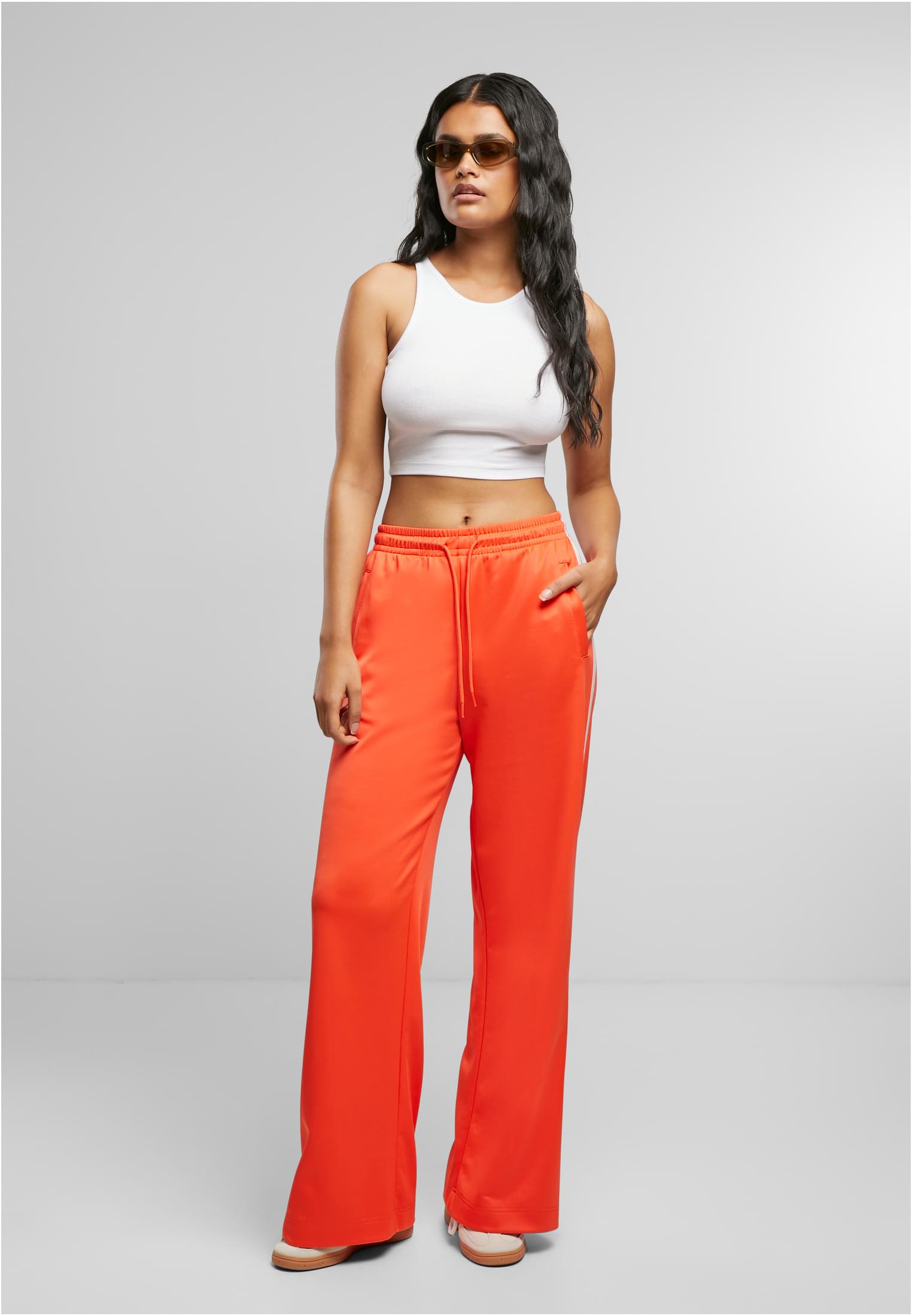 Ladies Wide Leg Track Pants signalred 3XL - variant image 4