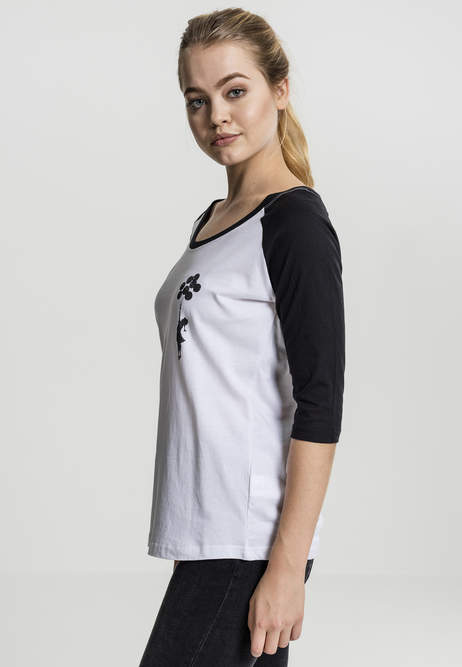 Ladies Brandalised - Banksy´s Graffiti Balloons Raglan Tee wht/blk 3XL
 - variant image 3