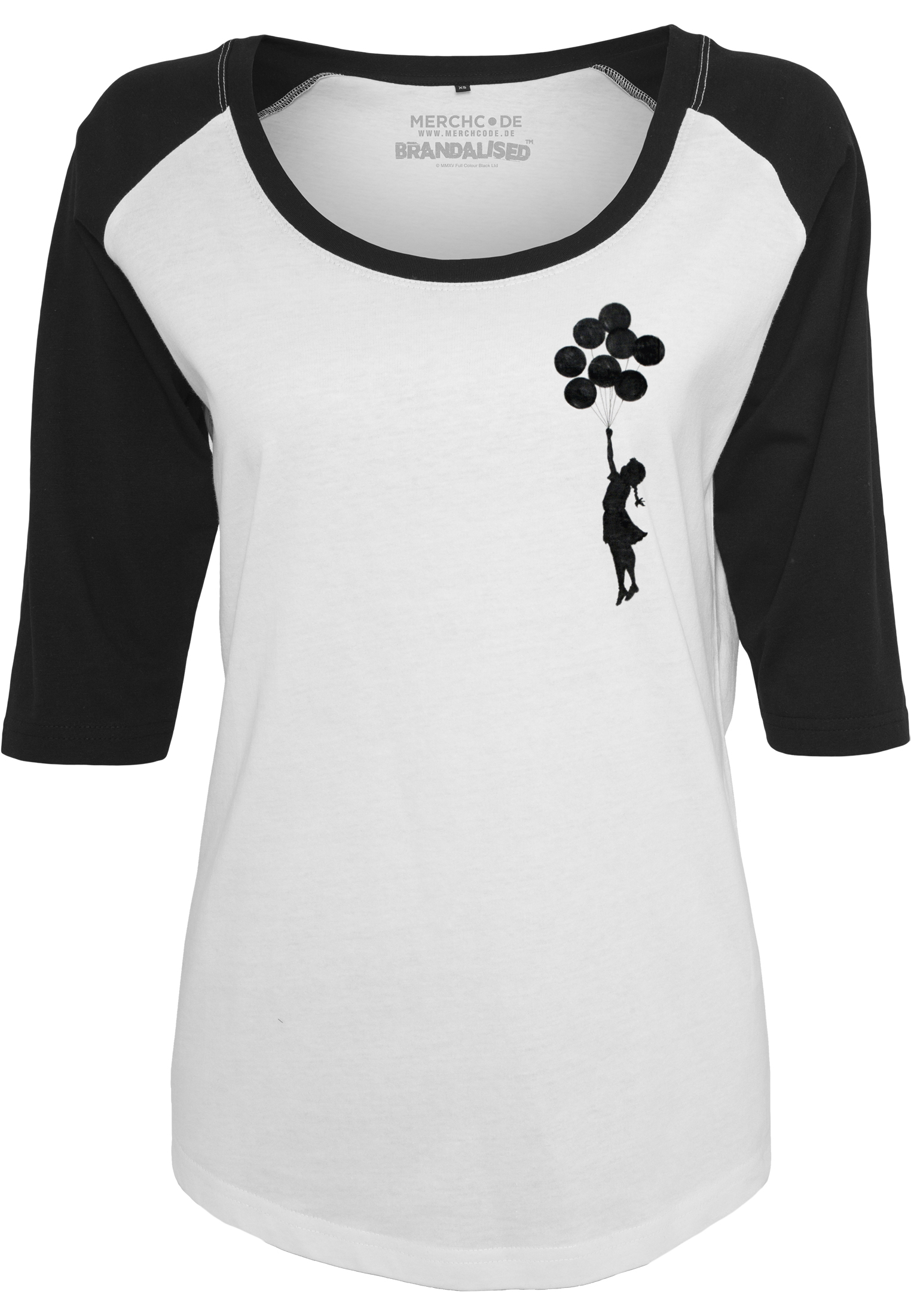 Ladies Brandalised - Banksy´s Graffiti Balloons Raglan Tee wht/blk 3XL
 - variant image 7