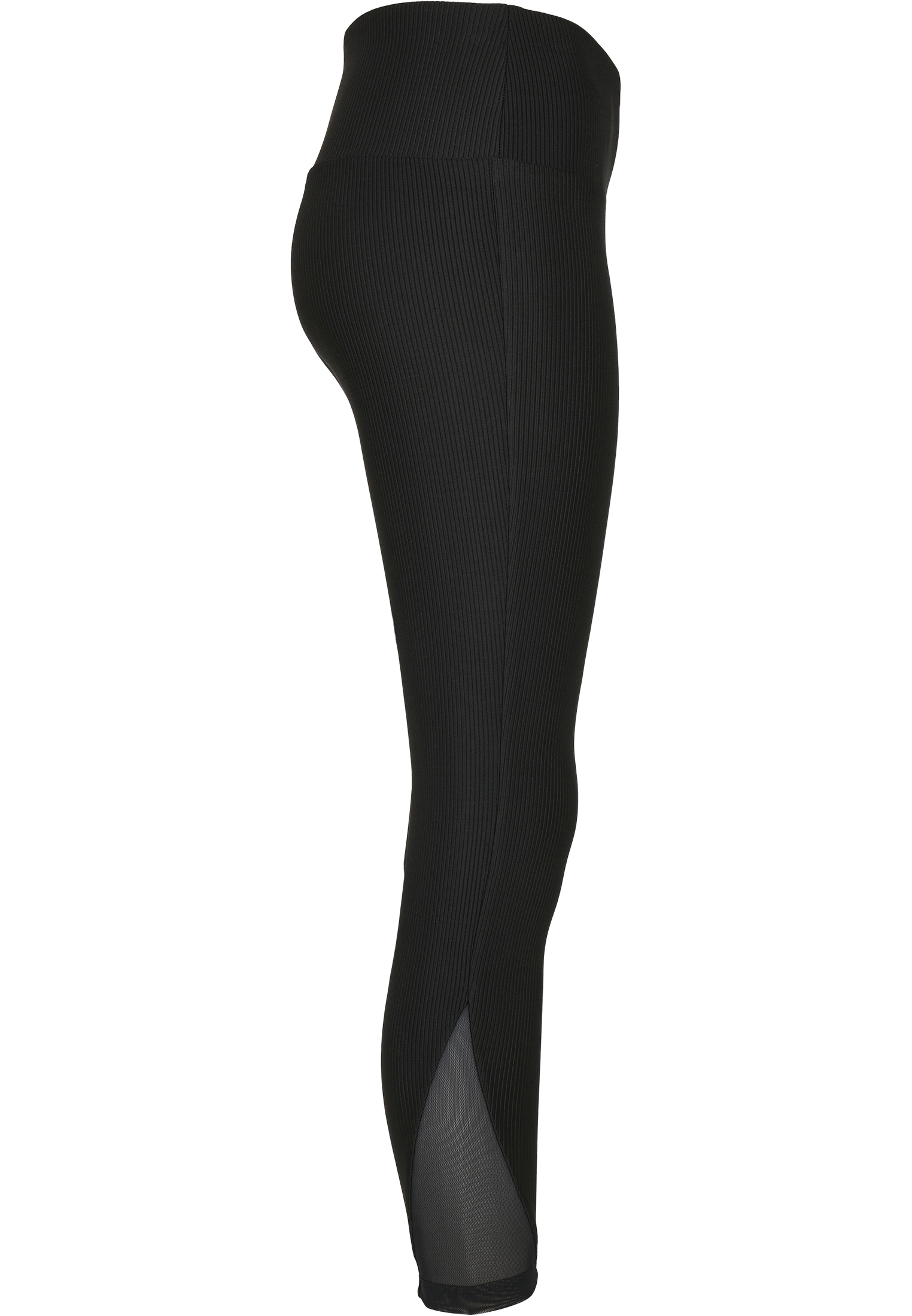 Ladies High Waist Shiny Rib Pedal Pusher Leggings black 3XL - variant image 8