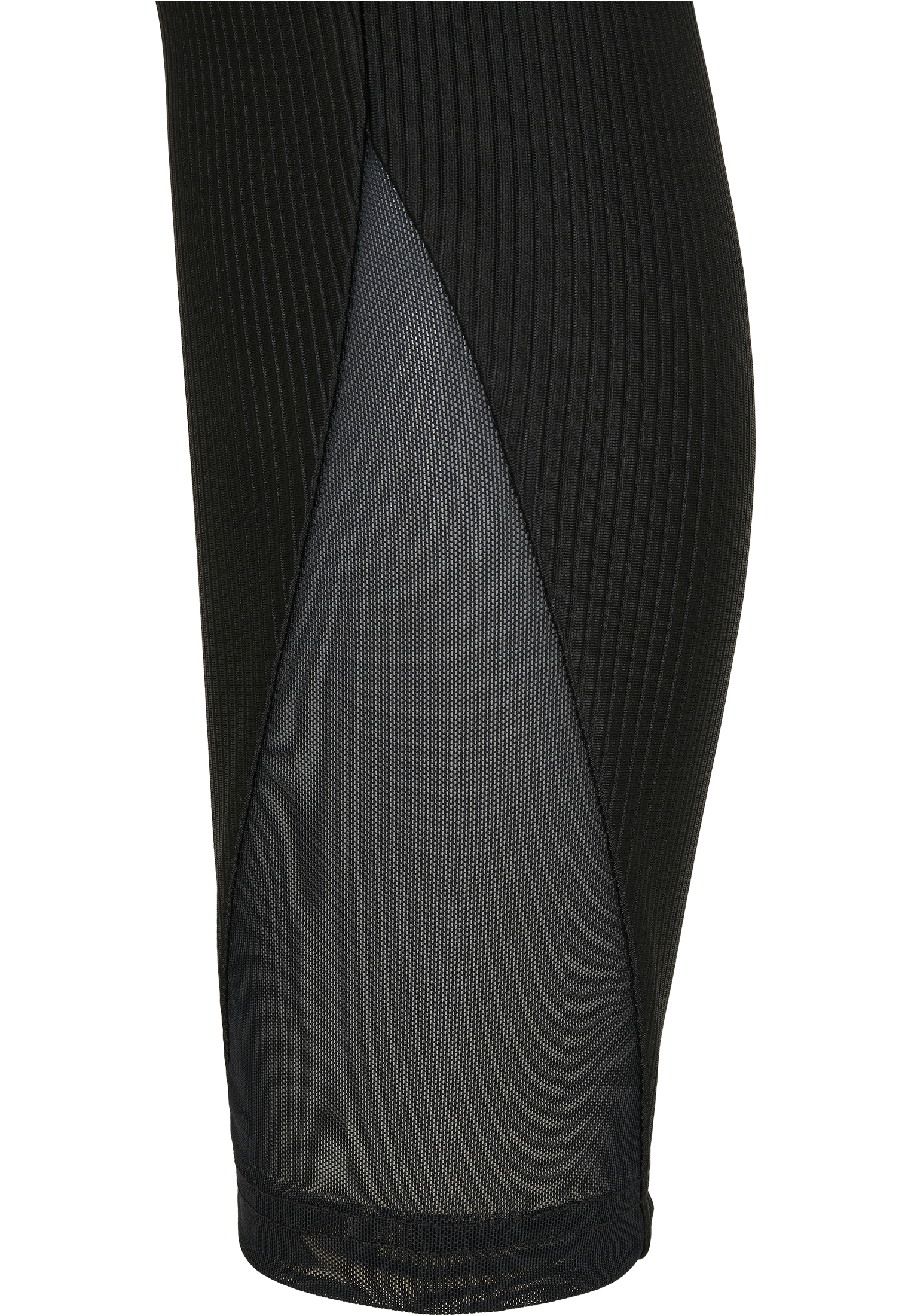 Ladies High Waist Shiny Rib Pedal Pusher Leggings black 3XL - variant image 9