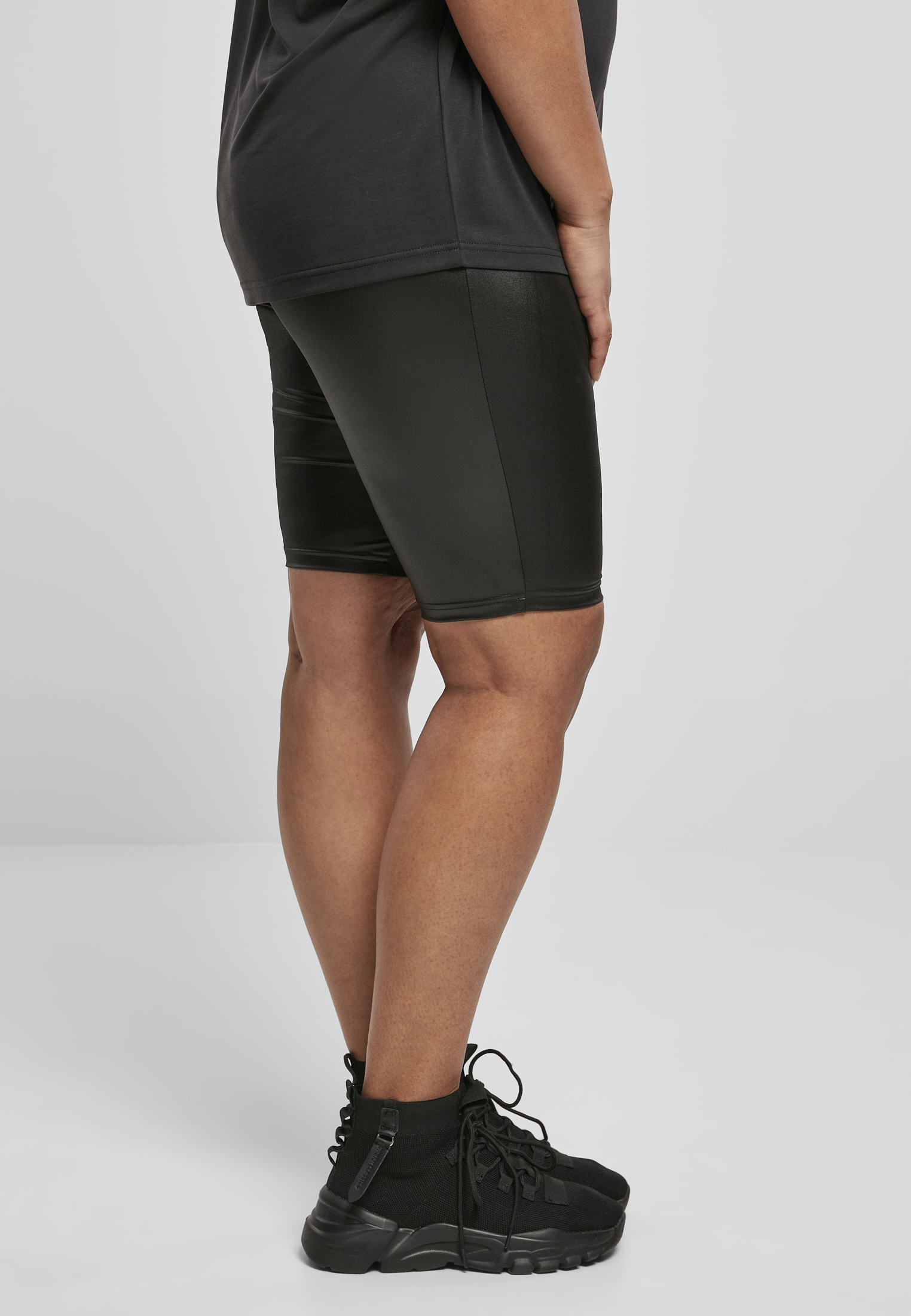Ladies Synthetic Leather Cycle Shorts black 3XL - variant image 3