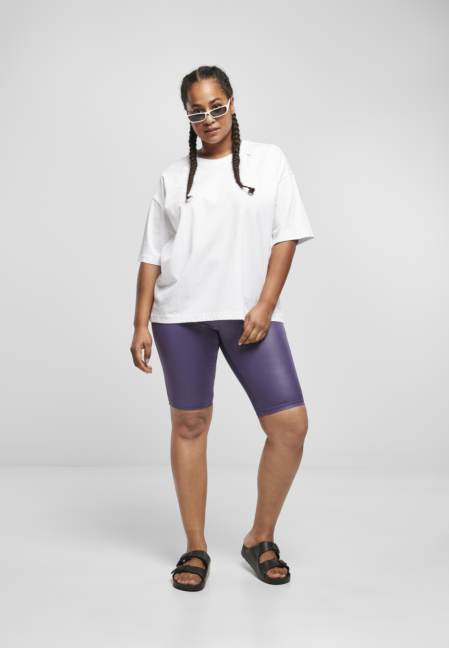 Ladies Synthetic Leather Cycle Shorts darkduskviolet 3XL - variant image 4