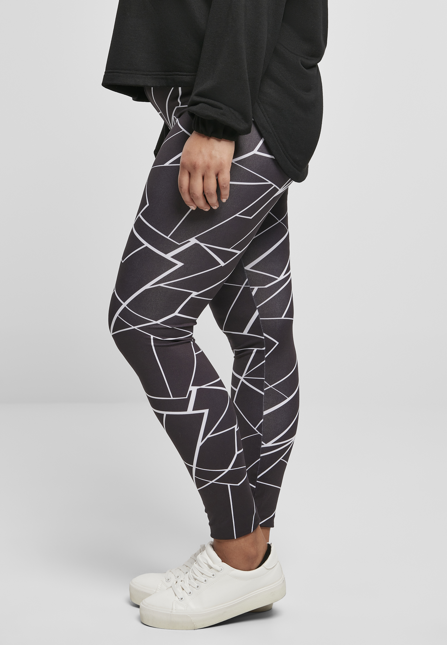 Ladies AOP Leggings geometric black 3XL - variant image 1