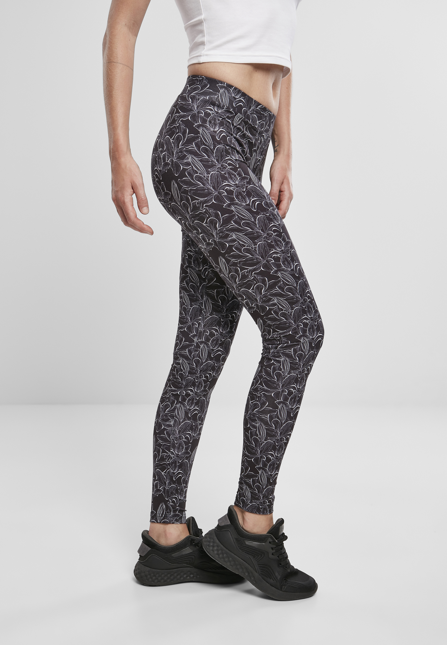 Ladies AOP Leggings hibiscus black 3XL - variant image 3