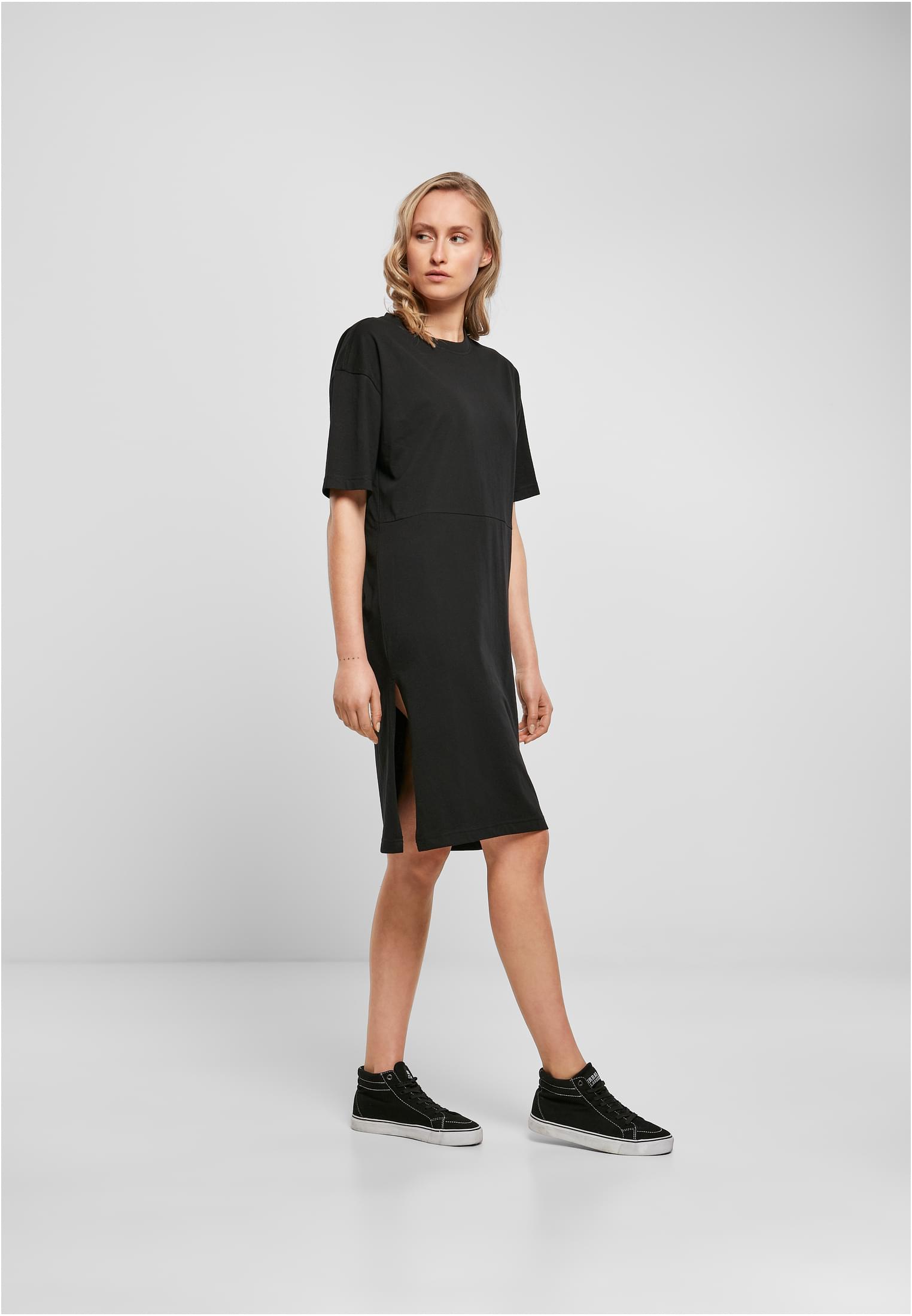 Ladies Organic Oversized Slit Tee Dress black 3XL - variant image 4