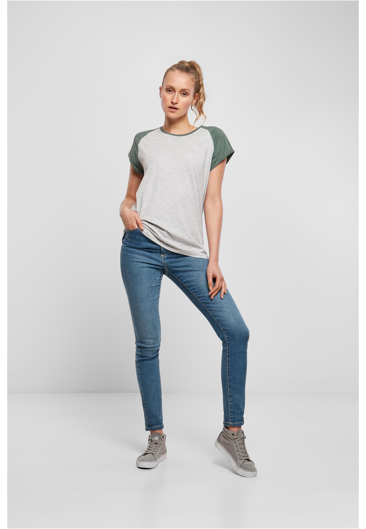 T-shirt contrastées femmes Raglan gris clair/paleleaf 3XL
 - variant image 4