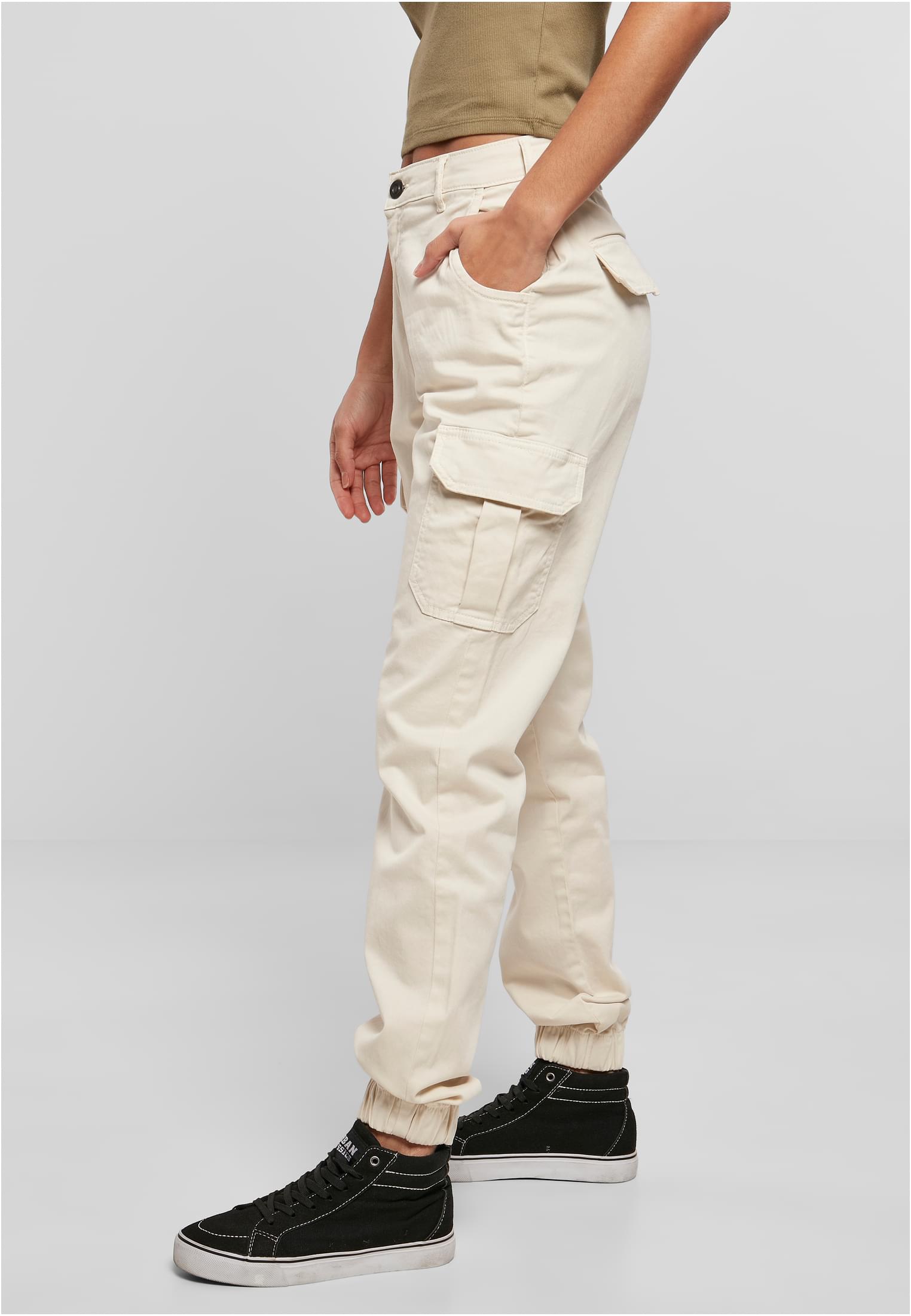 Ladies High Waist Cargo Pants whitesand 26 - variant image 1