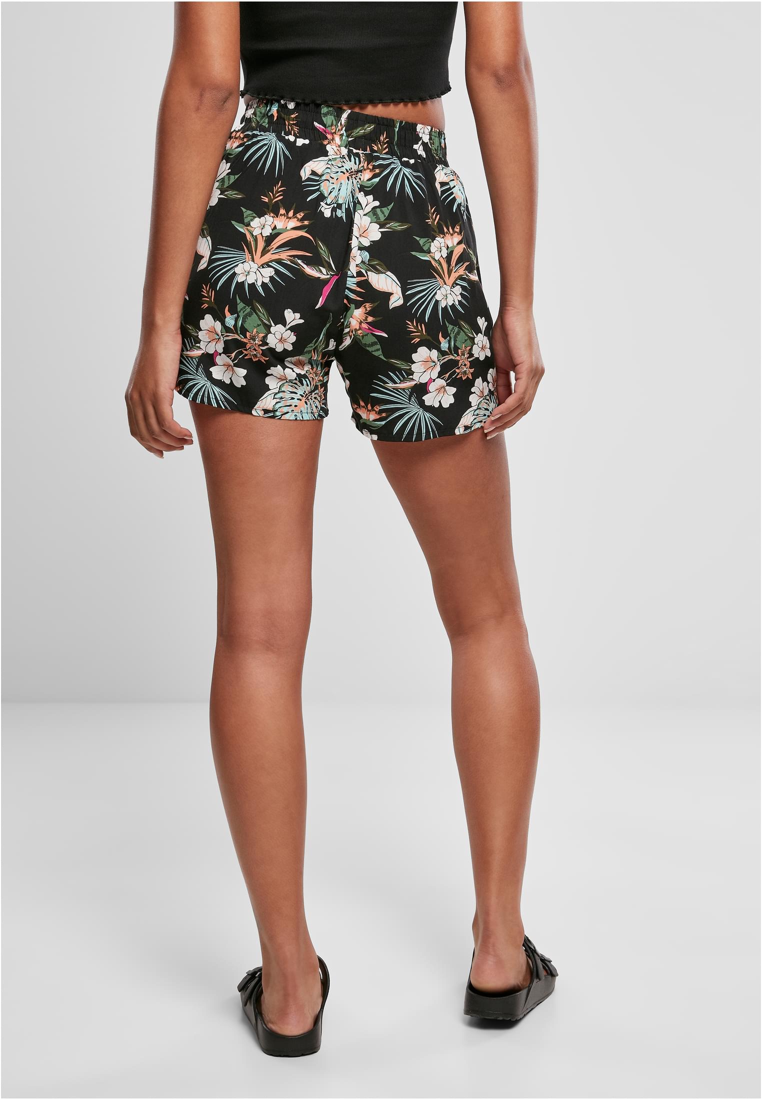 Ladies AOP Viscose Resort Shorts black tropical L - variant image 2