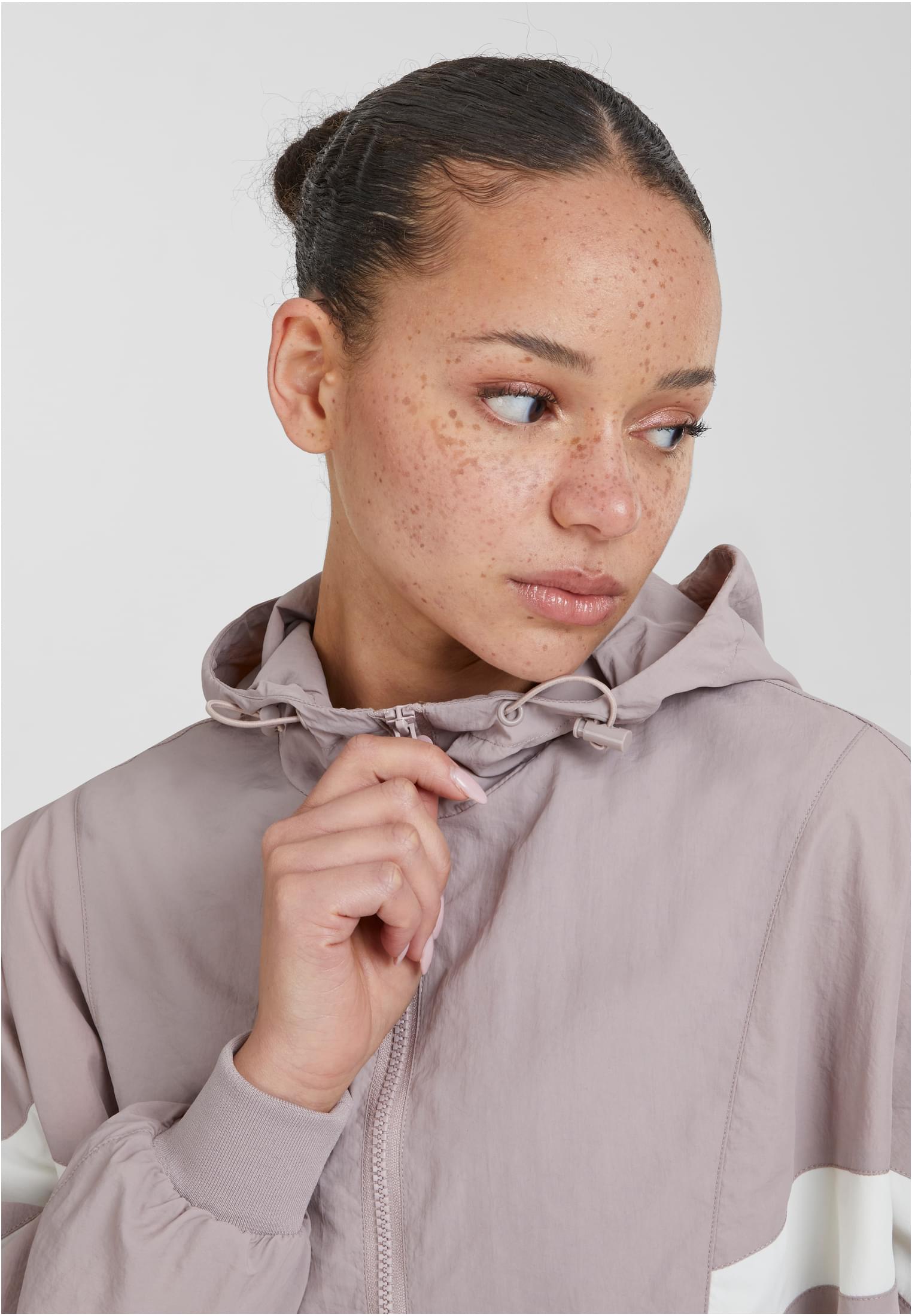 Ladies Crinkle Batwing Jacket duskrose/whitesand 3XL - variant image 6