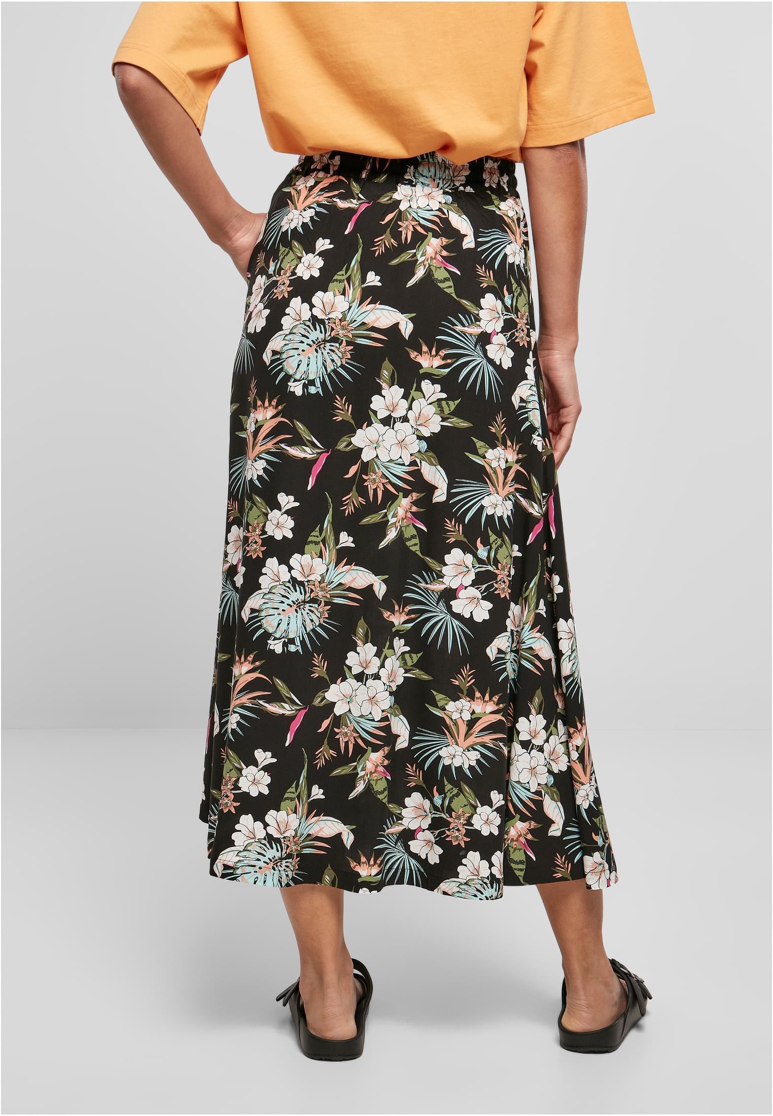 Ladies Viscose Midi Skirt black tropical 3XL - variant image 2