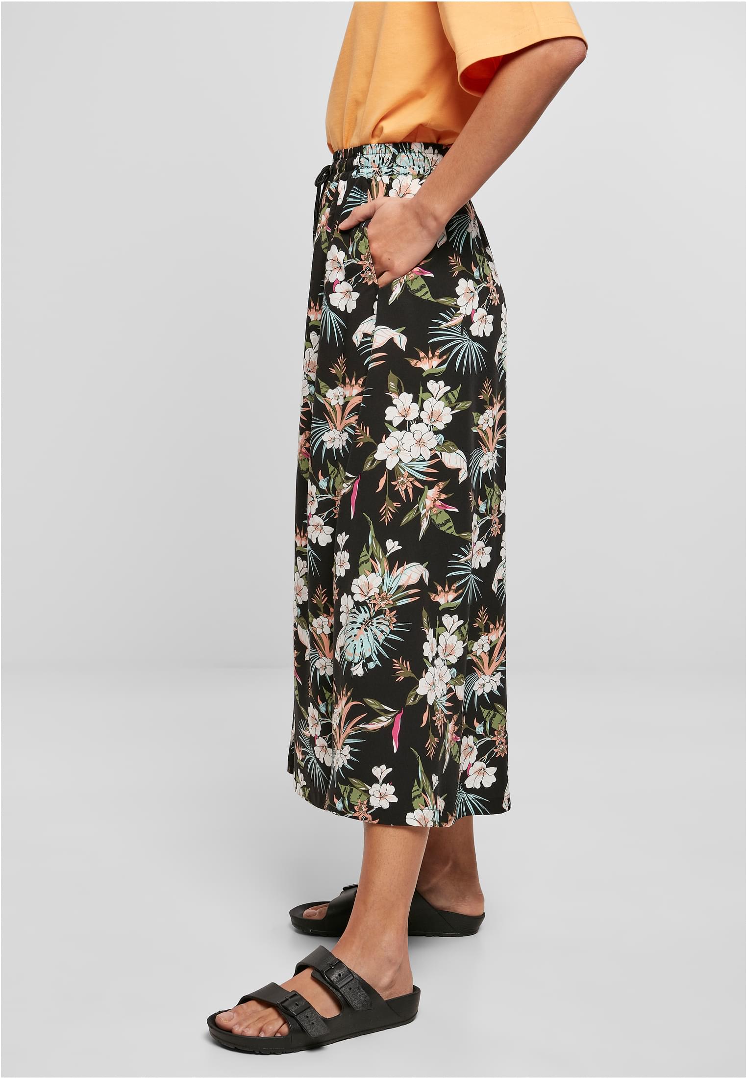 Ladies Viscose Midi Skirt black tropical 3XL - variant image 1