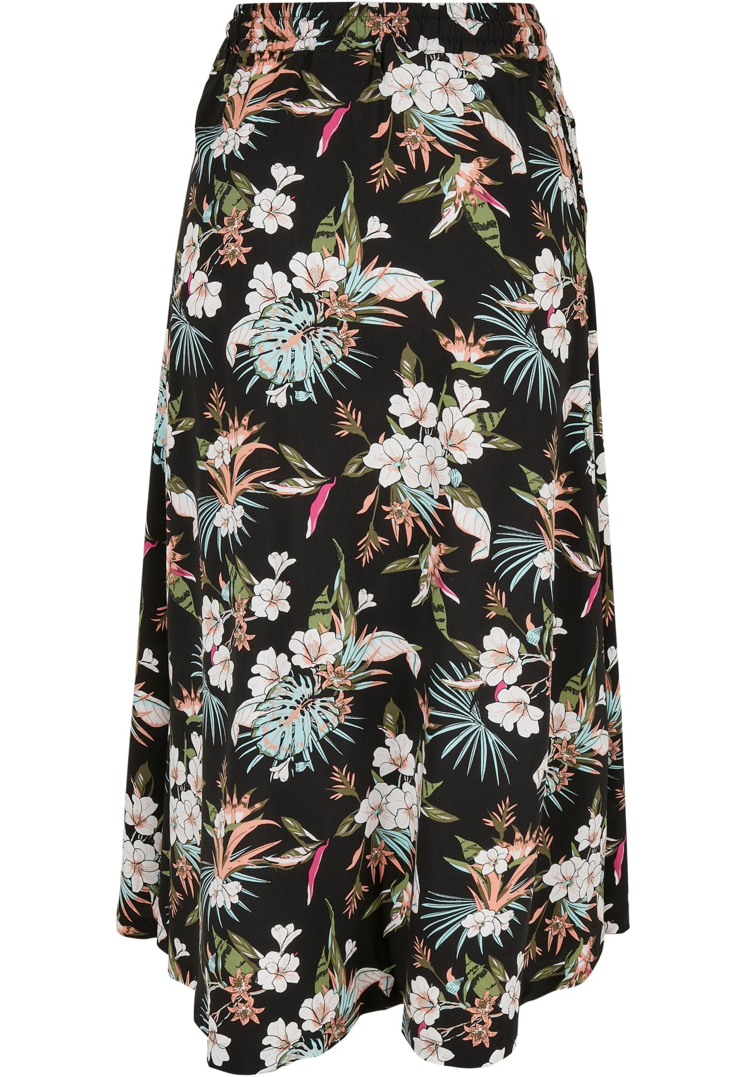Ladies Viscose Midi Skirt black tropical 3XL - variant image 7