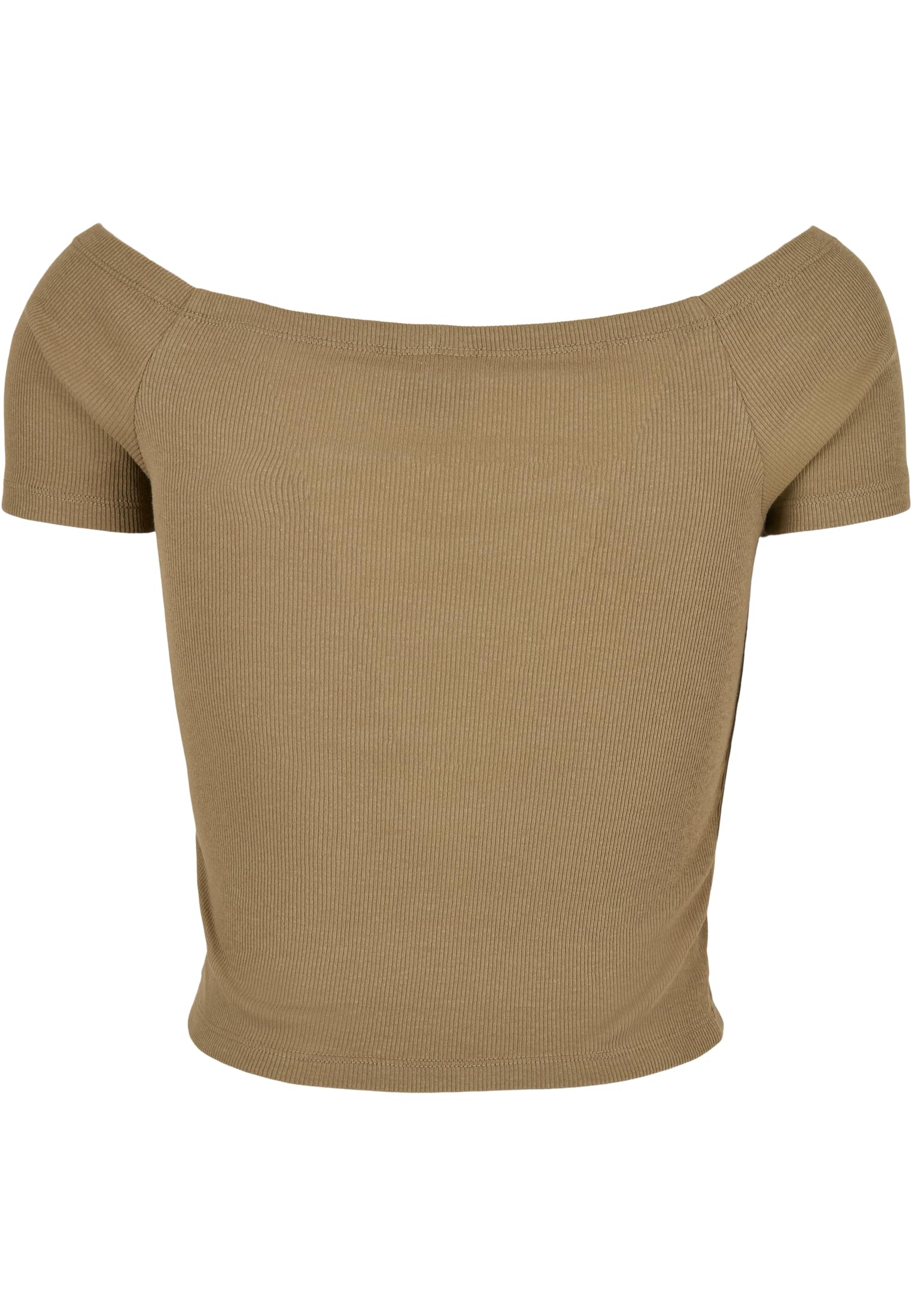 レディース オフショルダー リブ Tシャツ カーキ 3XL
 - variant image 6